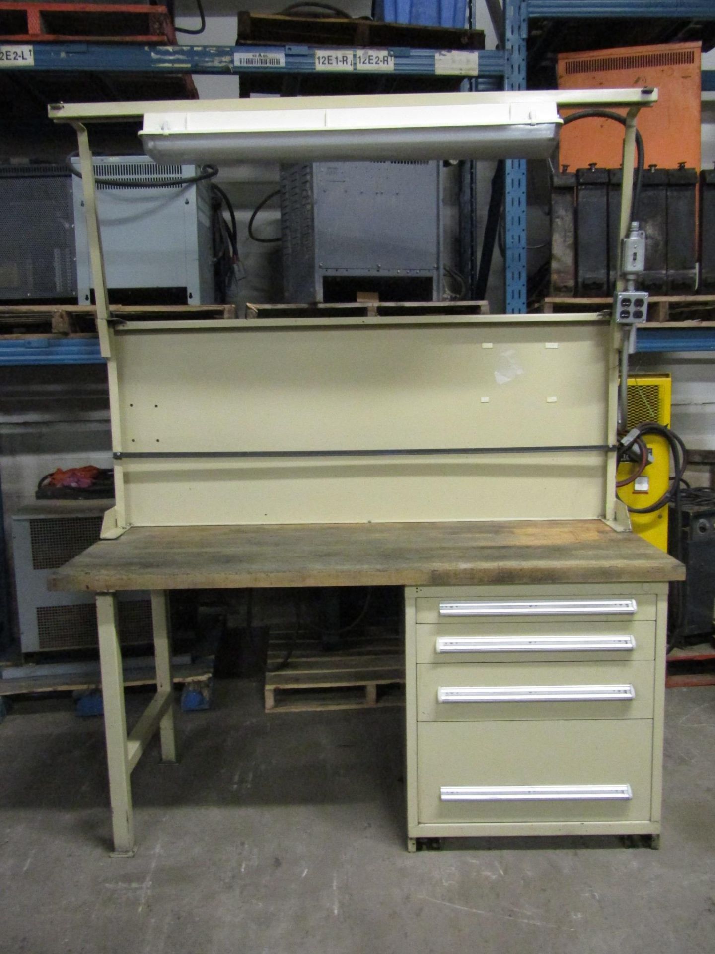 Heavy Duty 4 Drawer cabinet with butcher block work table / bench