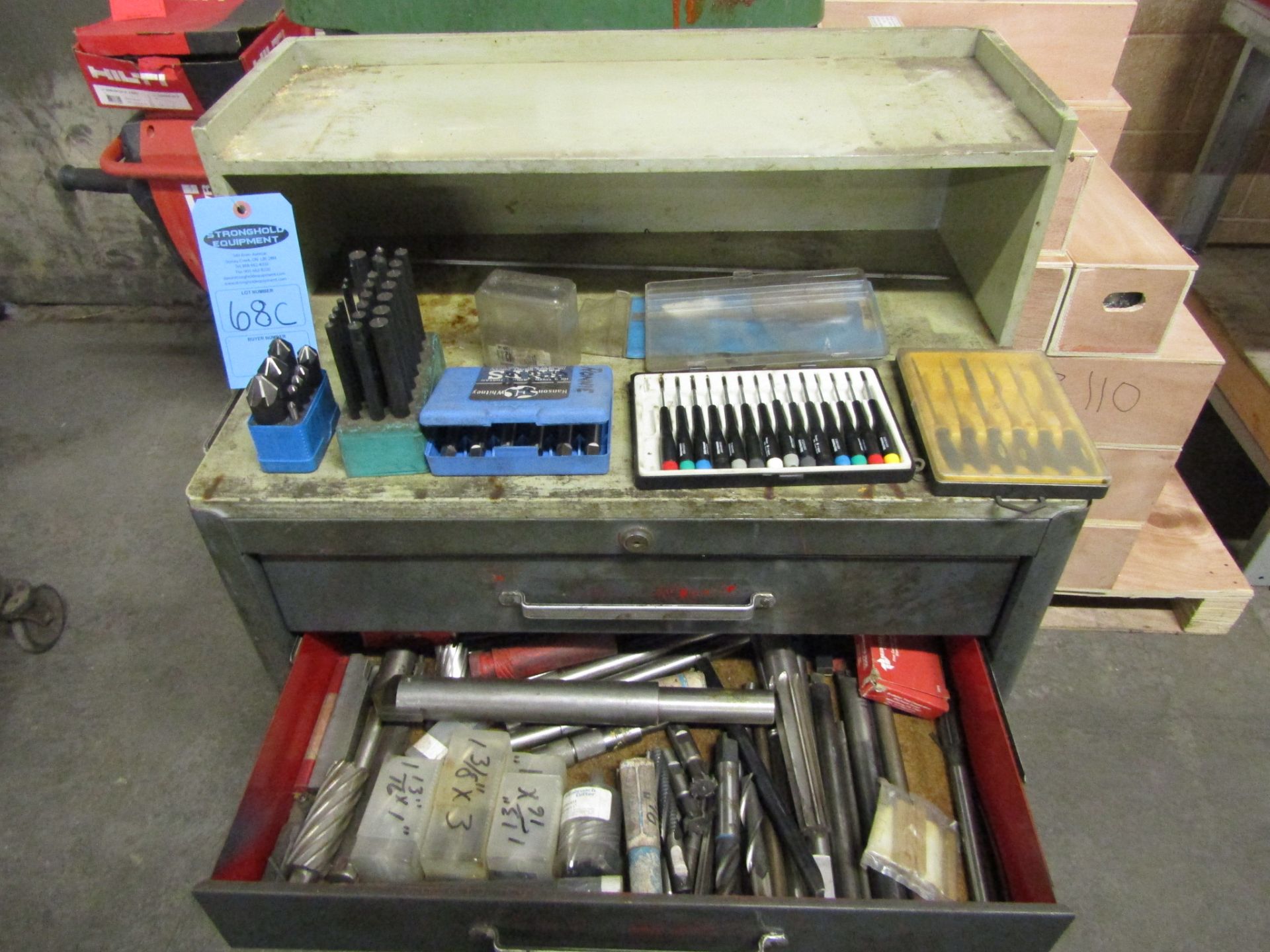 Tool Cabinet 4 drawer on wheels with hundreds of drill bits, inserts and inspection tools - Image 4 of 5