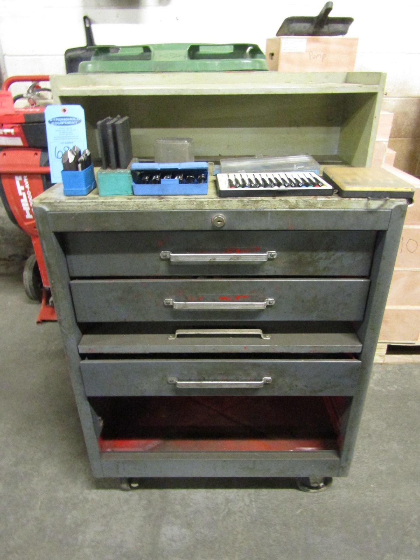 Tool Cabinet 4 drawer on wheels with hundreds of drill bits, inserts and inspection tools - Image 2 of 5