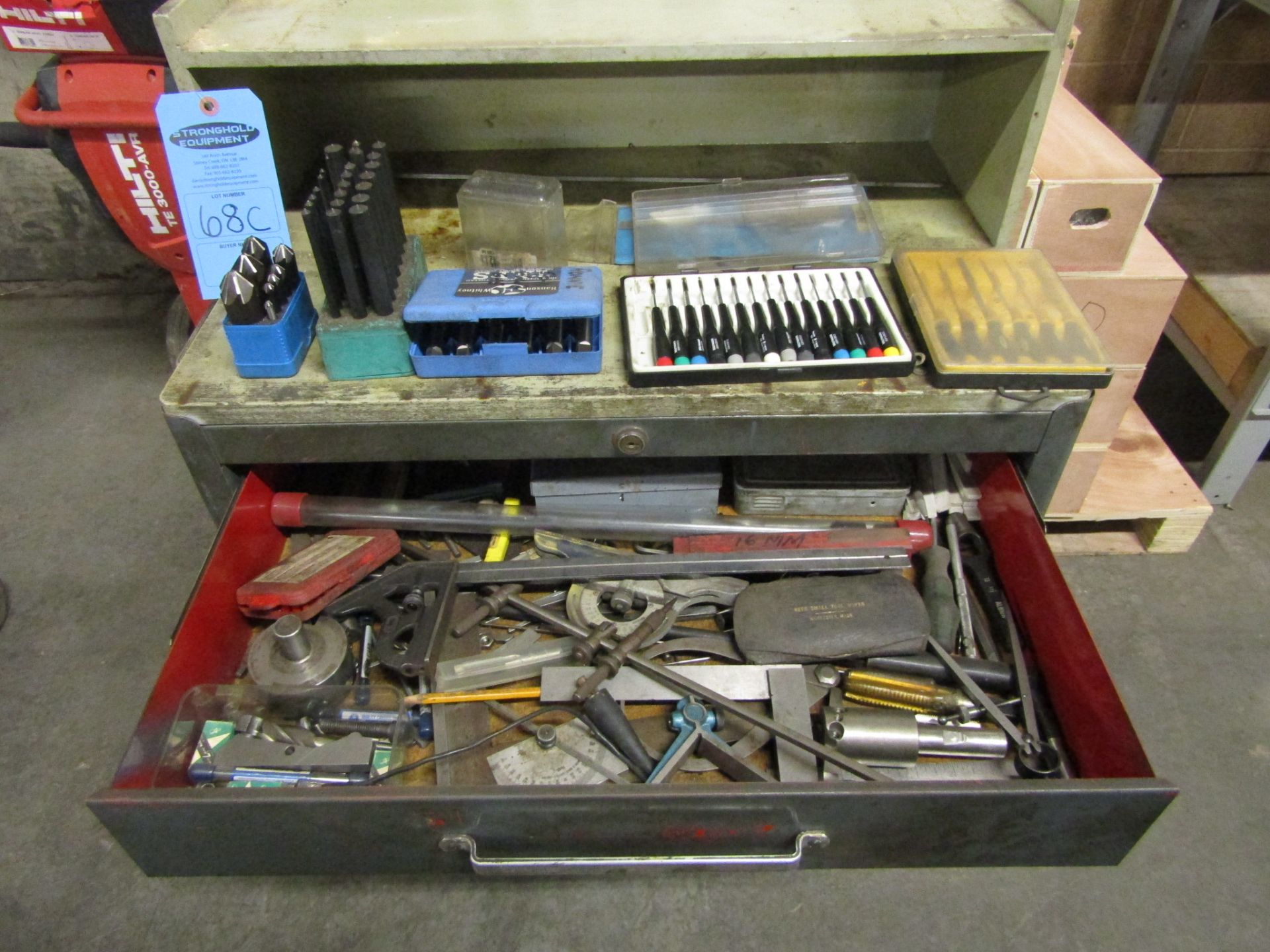 Tool Cabinet 4 drawer on wheels with hundreds of drill bits, inserts and inspection tools - Image 3 of 5