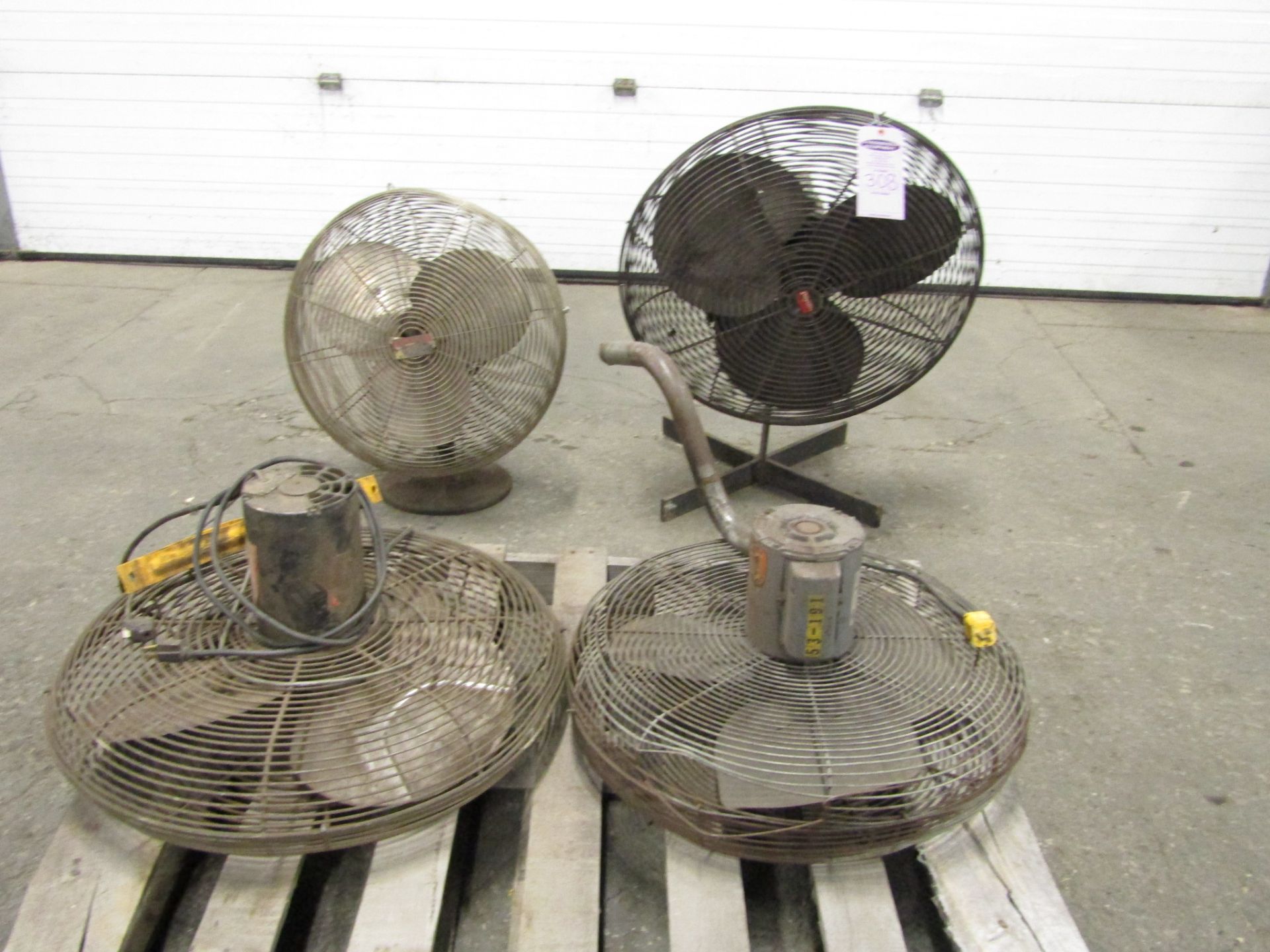 2 X Pedestal Fans with 2 wall mounted units