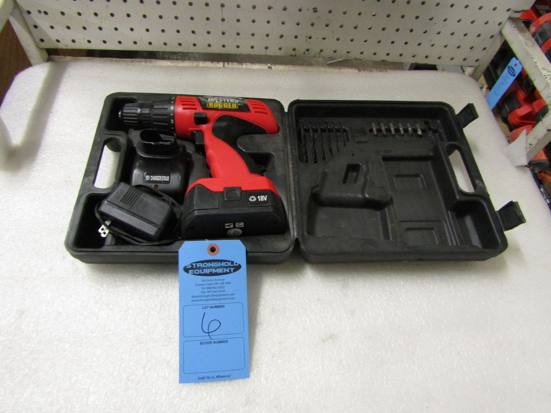 Western Rugged Cordless Drill with 18V battery and charger