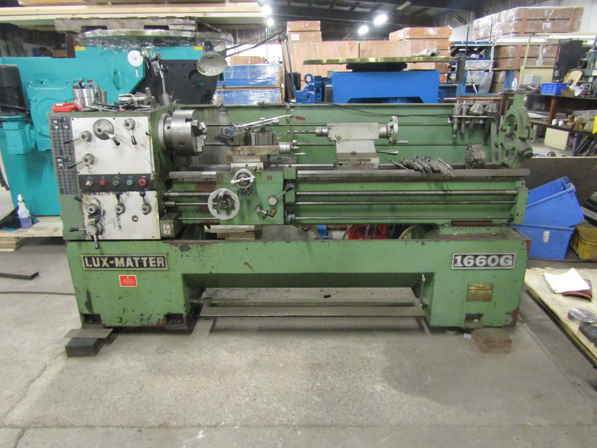 Lux-Matter model 1660 Engine Lathe with Steady Rest and lots of tooling and accessories as pictured