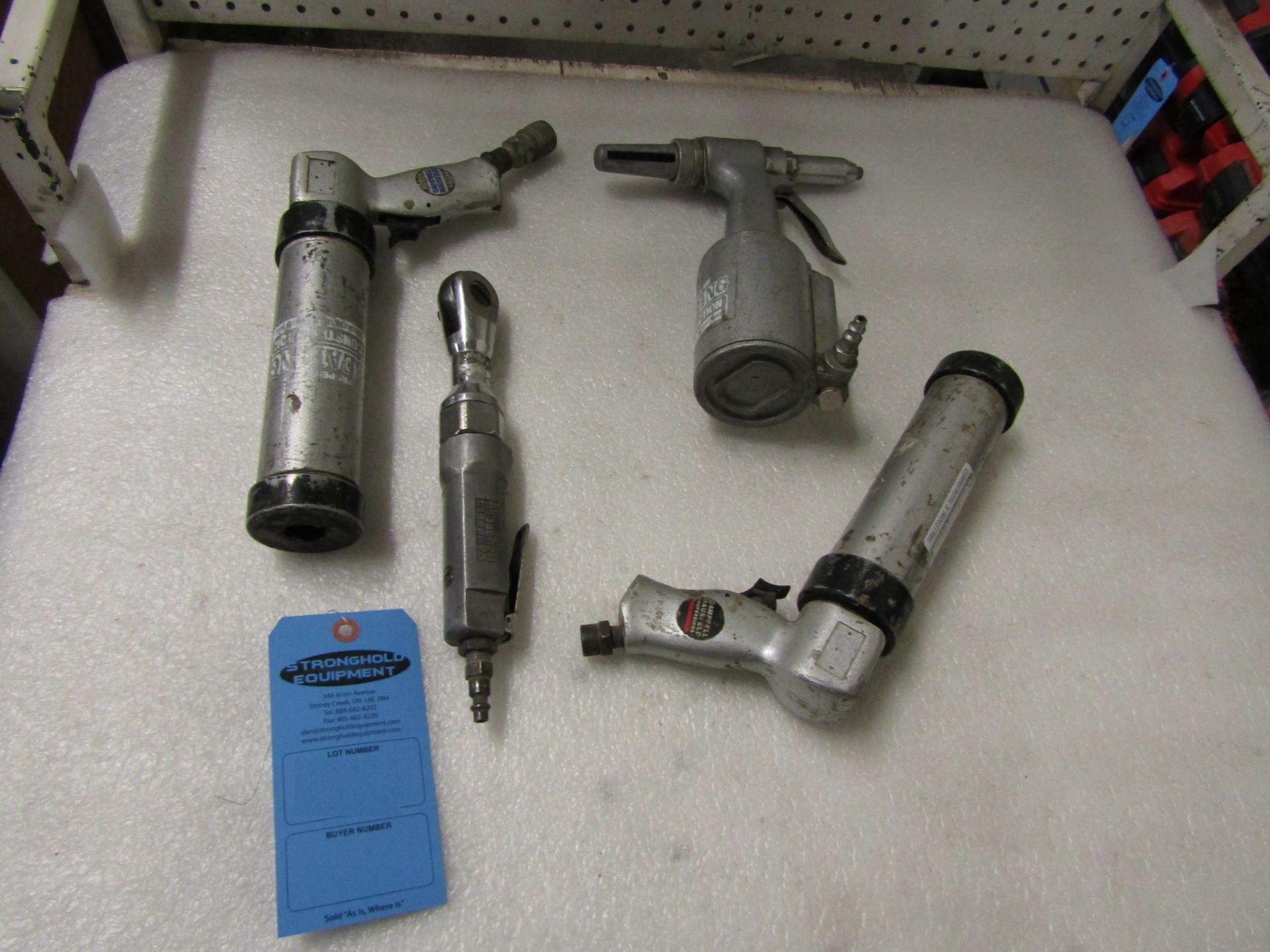 Lot of 4 units - 3 x Air Caulking / Sprayer & Pneuamatic Angle Wrench