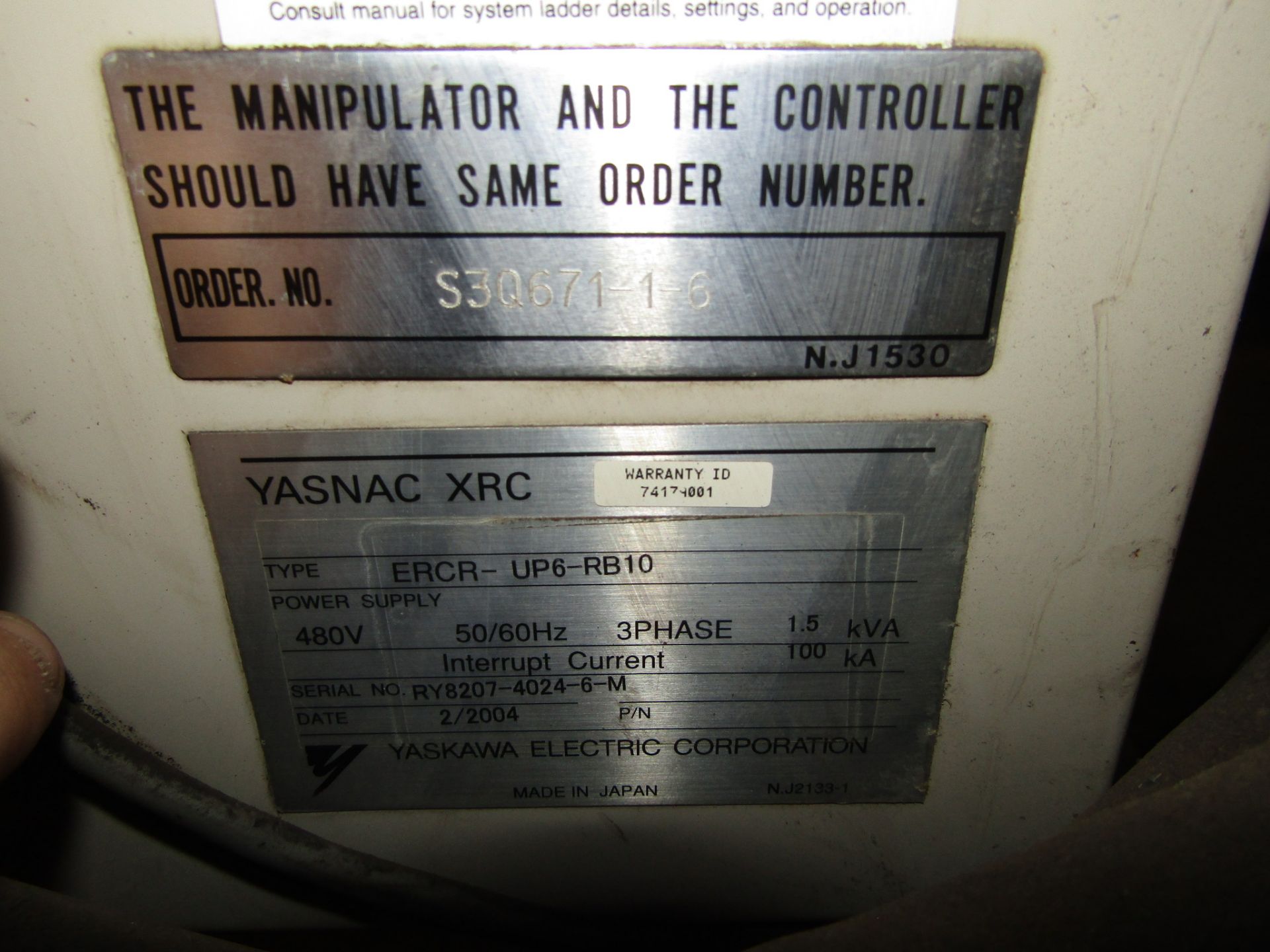 2004 Motoman UP6 Welding Robot System with XRC 2001 controller with teach pendant & Airco 350 Amp - Image 2 of 2