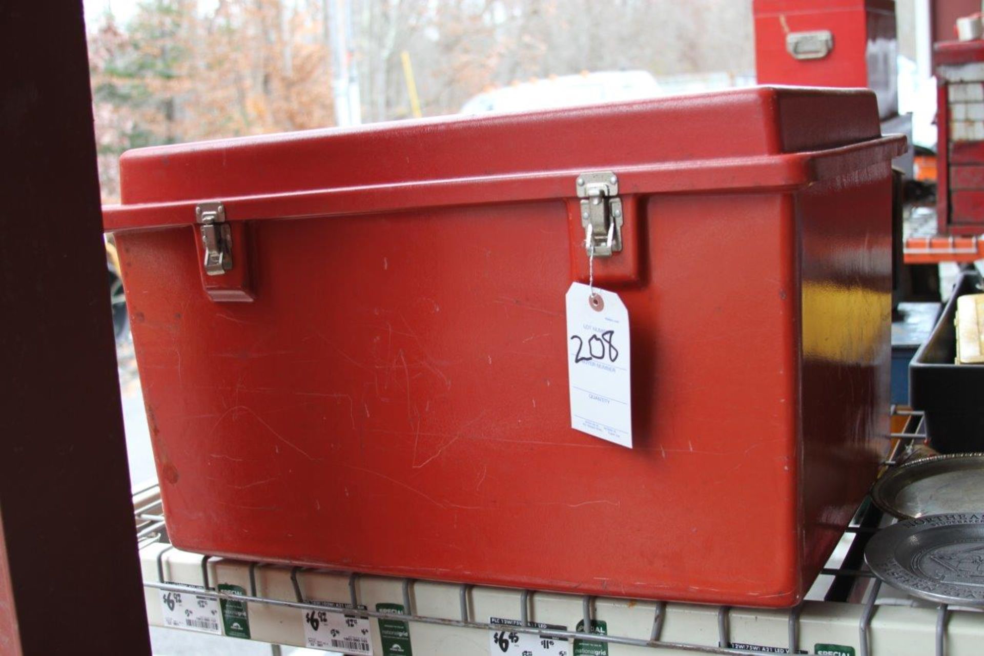 Storage Container, Red Plastic