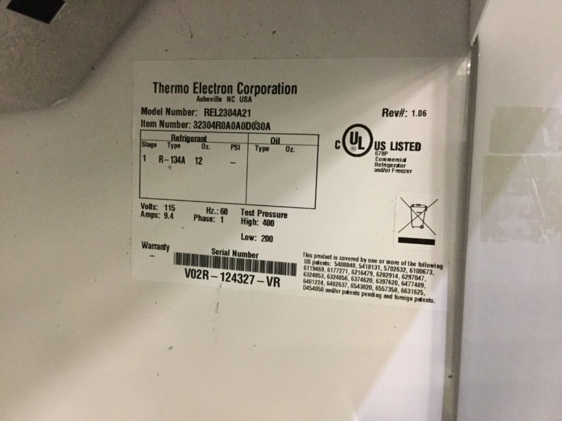 Thermo Electron Laboratory Refrigerator - Image 2 of 3