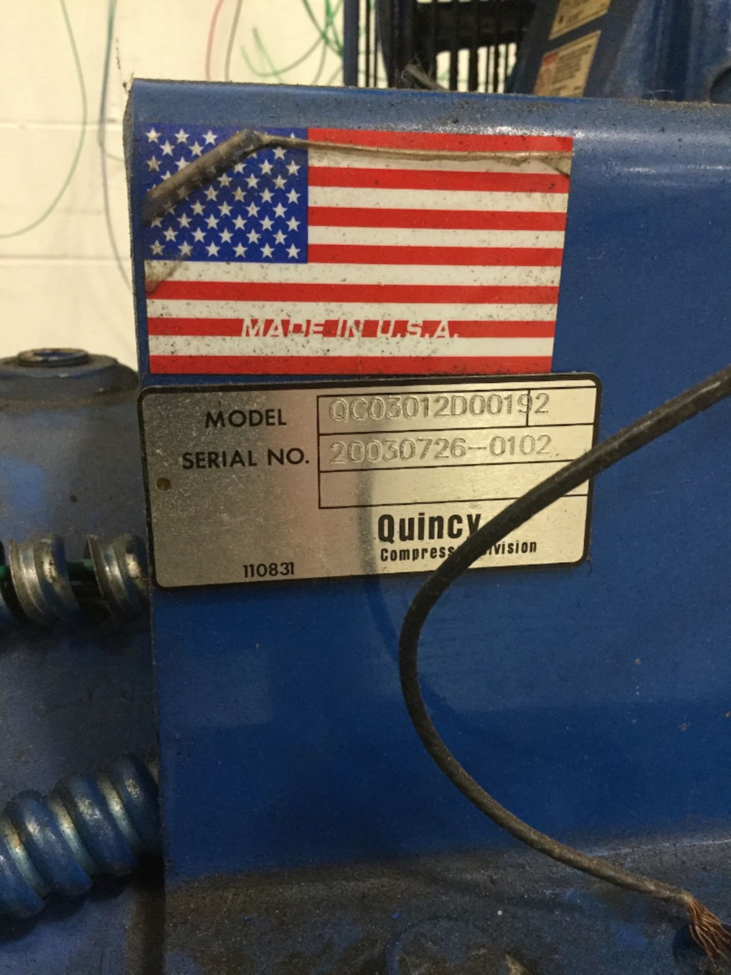 Quincy Pressure Lubricated Air Compressor - Image 2 of 5