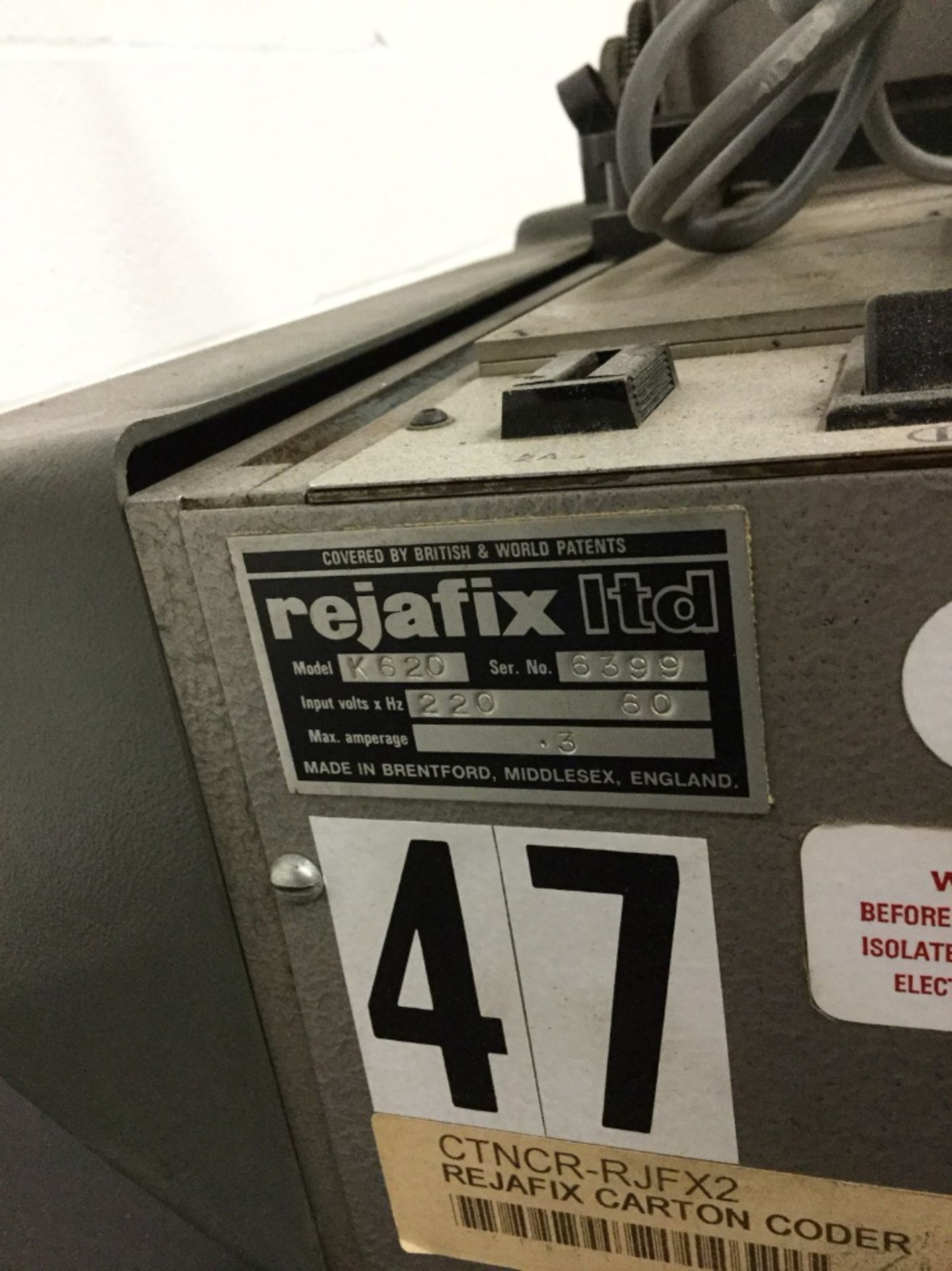 Rejafix K620 Printing and Marking Machine - Image 2 of 2