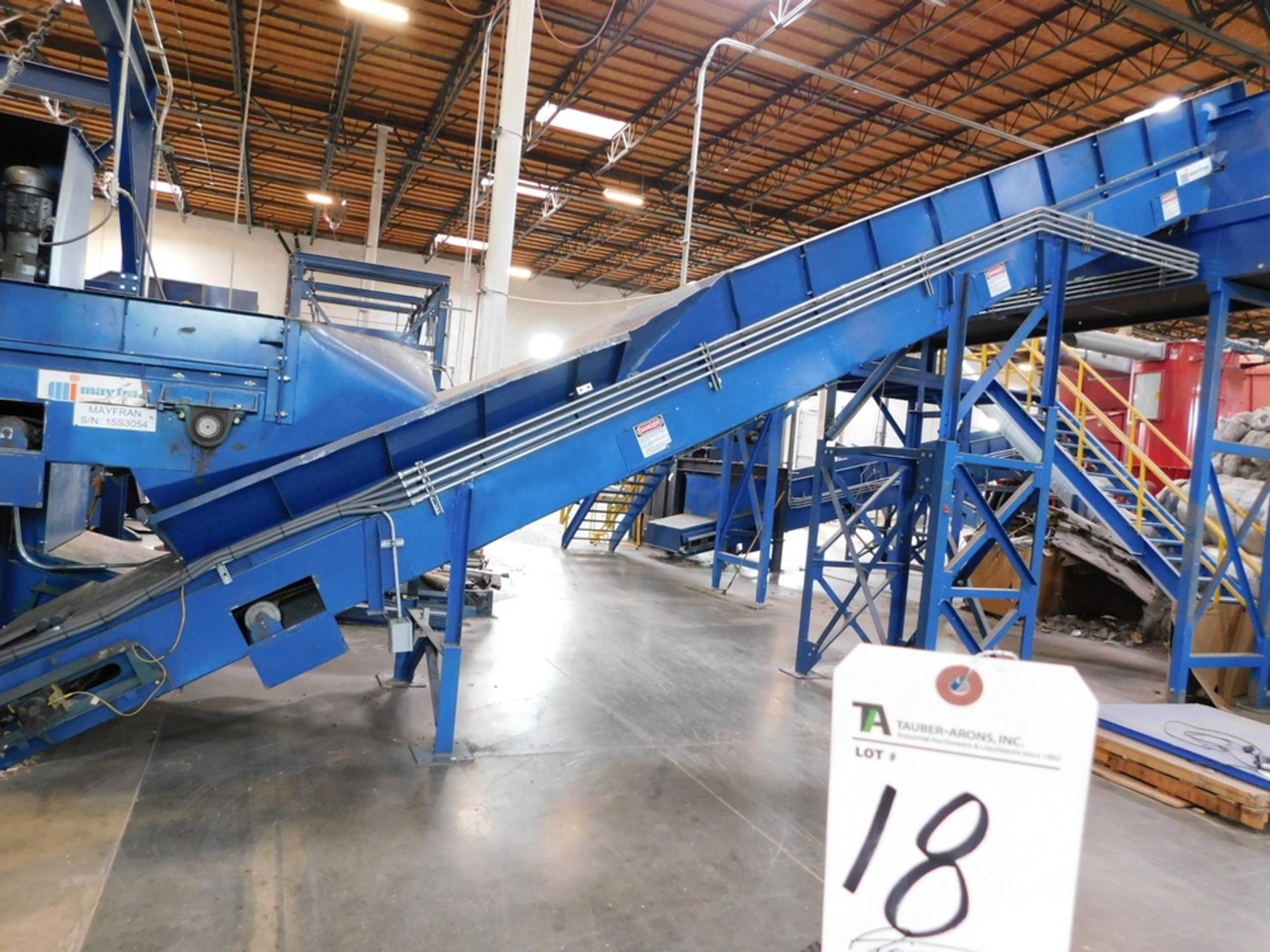 Mayfran 48" x 30' Inclined Rubber Belt Conveyor