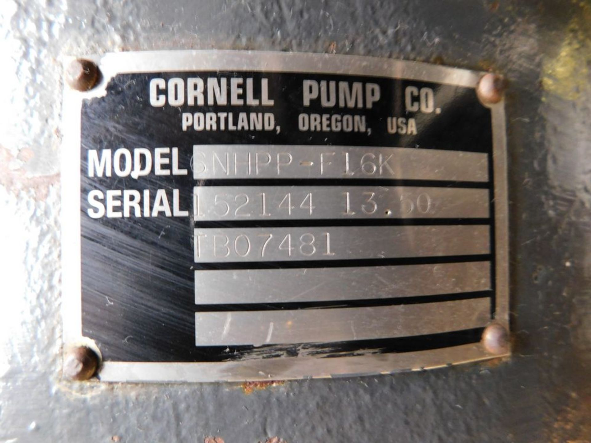 Cornell mod. SNHAP-FIGK, 10hp Pump, 6" - Image 2 of 2