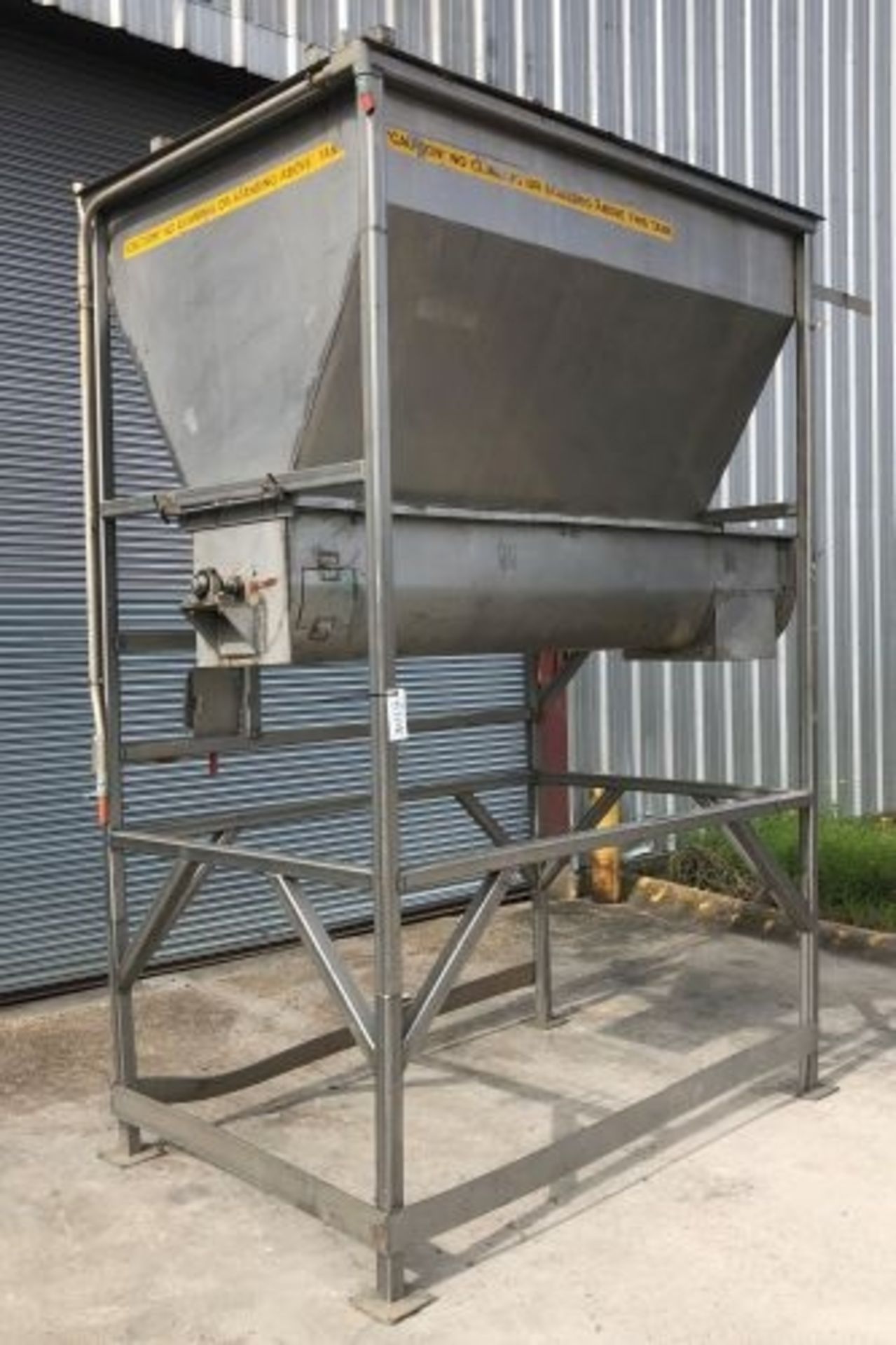 14” diameter x 7’ long stainless steel screw conveyor with hopper - Image 2 of 6