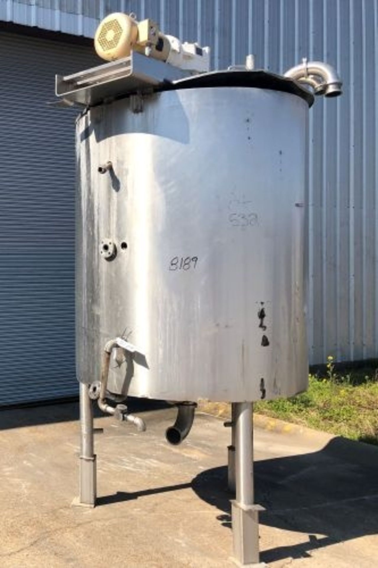 500 gallon Lee Technologies jacketed scrape surface stainless steel mix tank