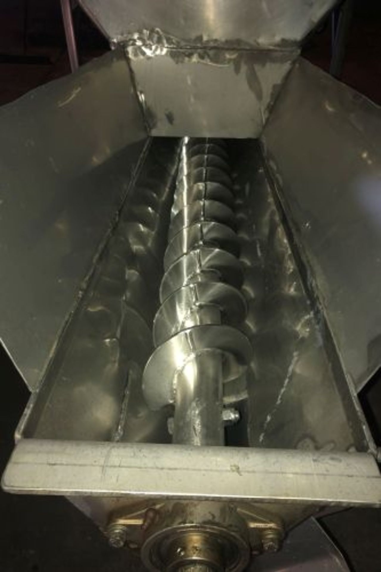 6” diameter x 10’ long stainless steel screw conveyor with hopper - Image 5 of 5