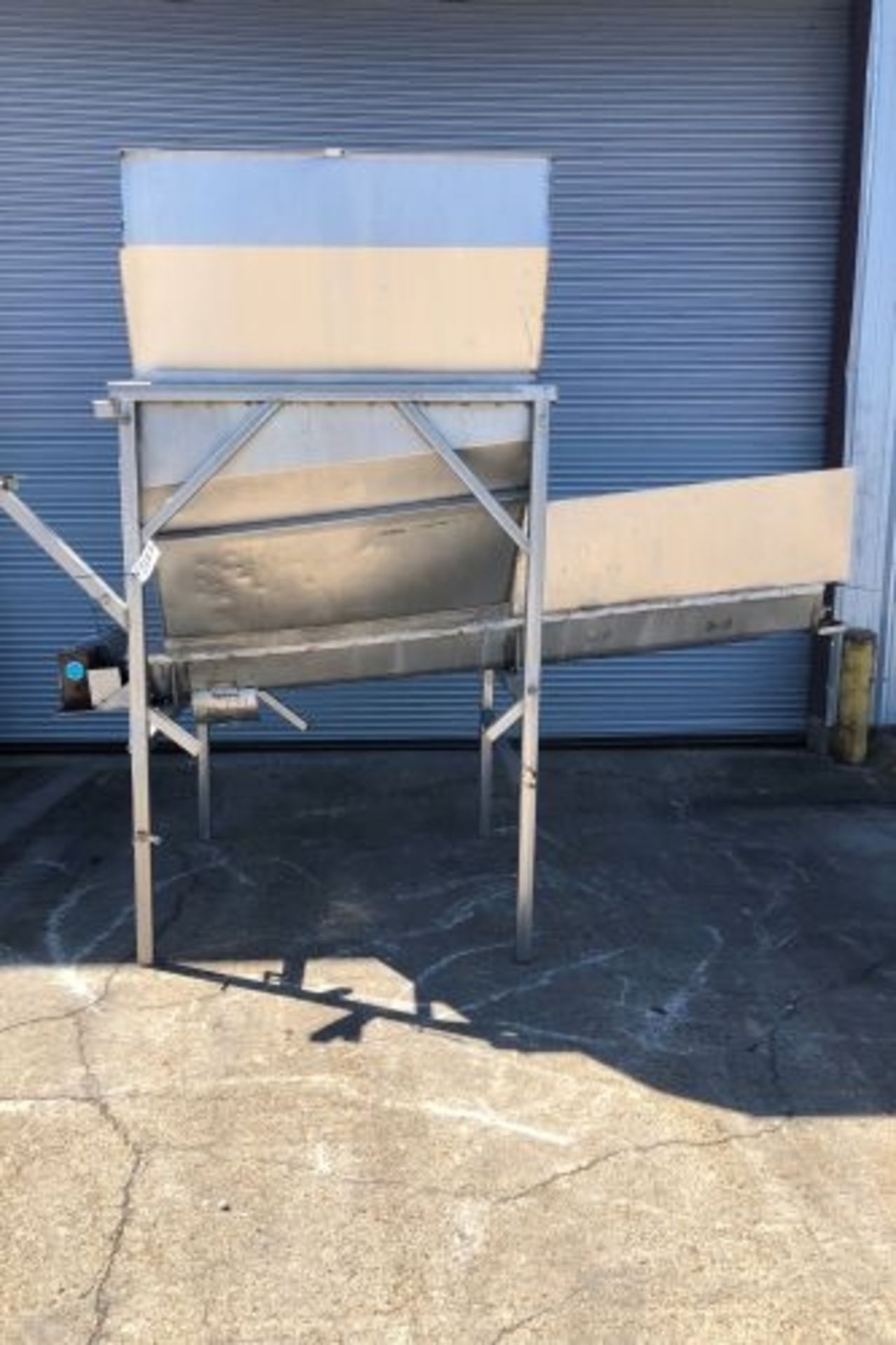 6” diameter x 8’ long stainless steel screw conveyor with hopper - Image 2 of 7