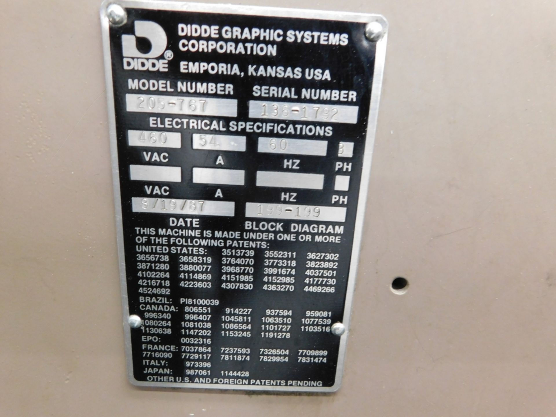 Didde mod. 205-767, 4-Color Web Print Press w/ Feeder, Fife Edge Guides, Reliance Max Plus VS Drive, - Image 11 of 12