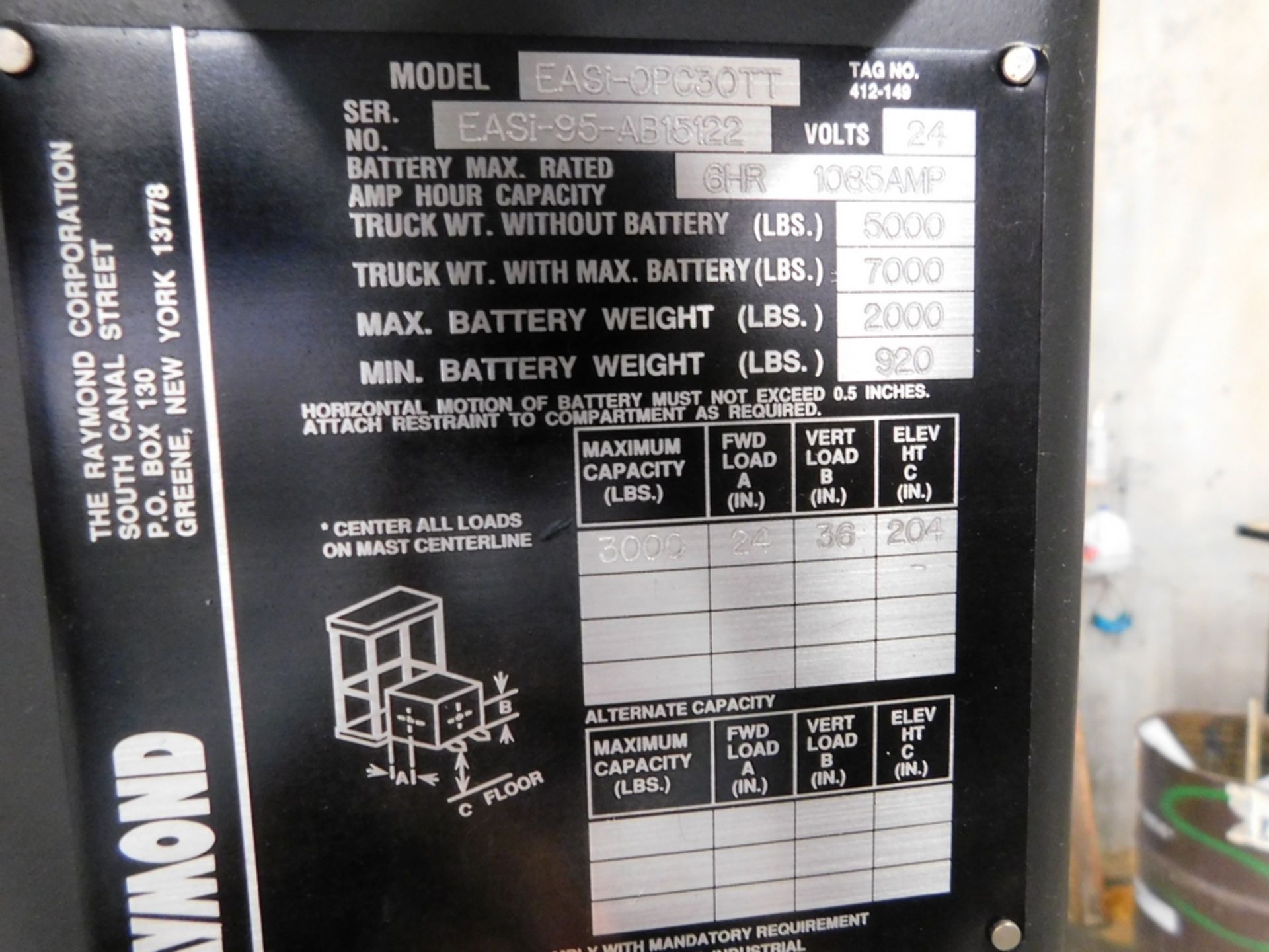 Raymond mod. EASi-OPC30TT, Electric 3,000lb - Image 4 of 4