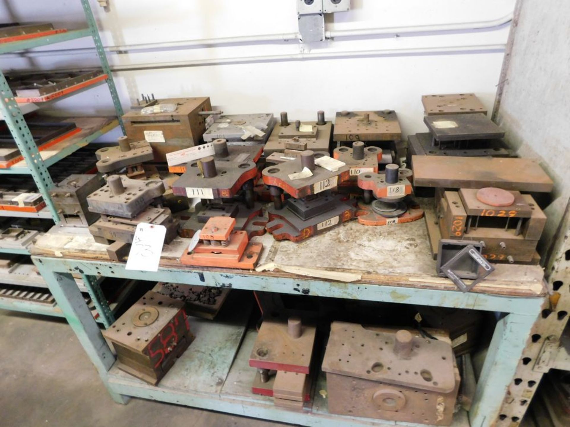 (Lot) Punch Press Dies w/ Rack - Image 2 of 2