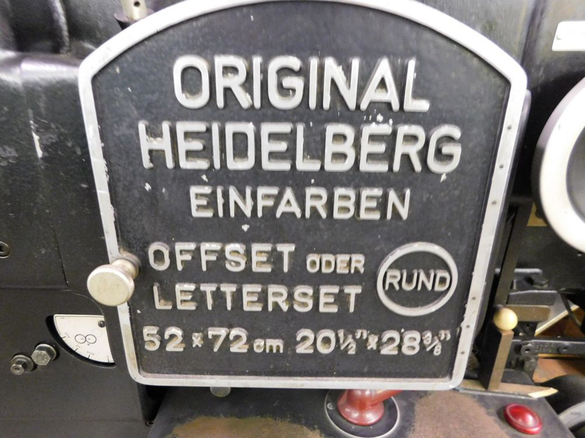 Heidelberg 20 ½" x 38 3/8" Left Set Press - Image 4 of 4