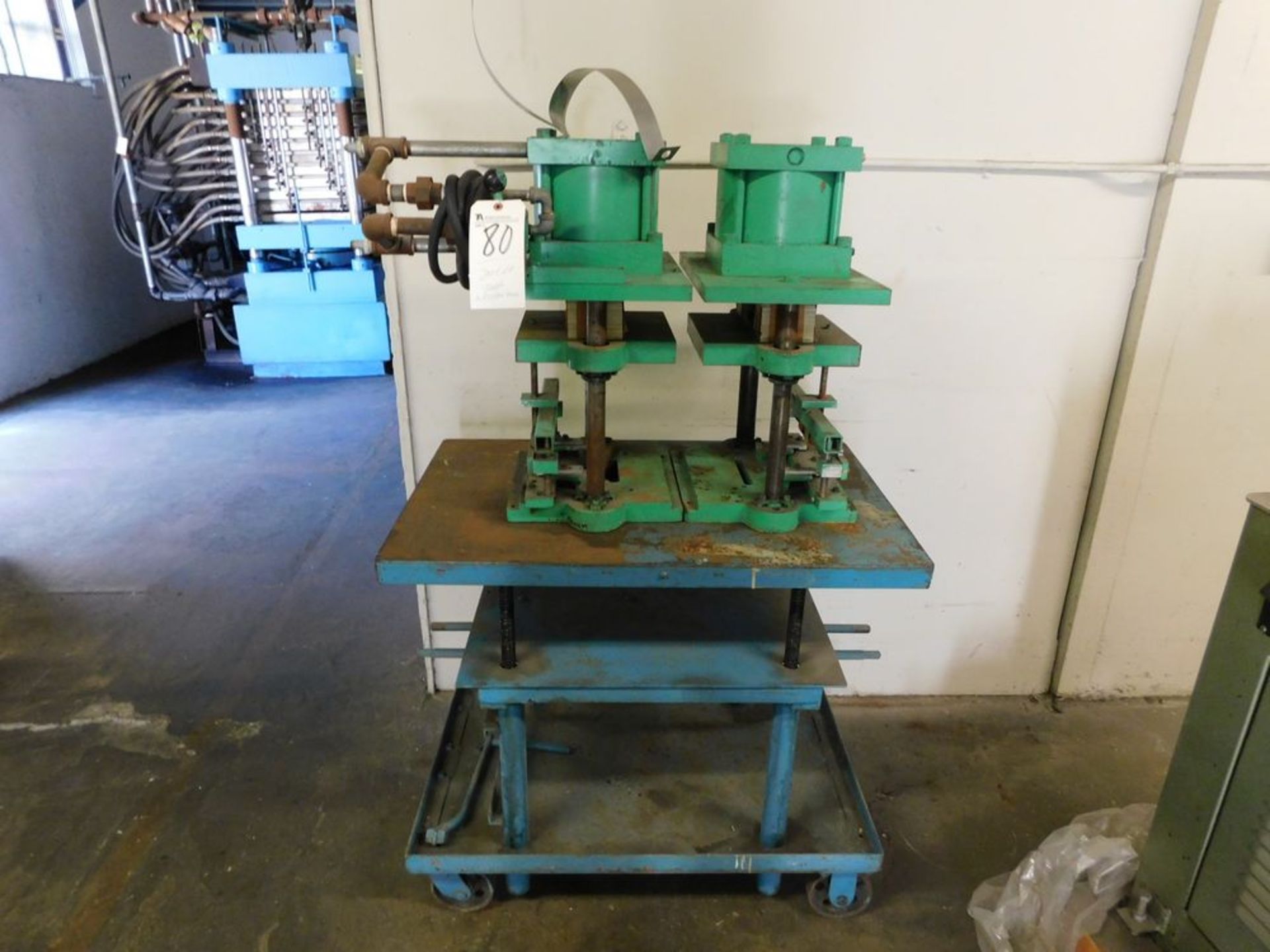 (Lot) Die Lift Table w/ (2) Pneumatic Presses