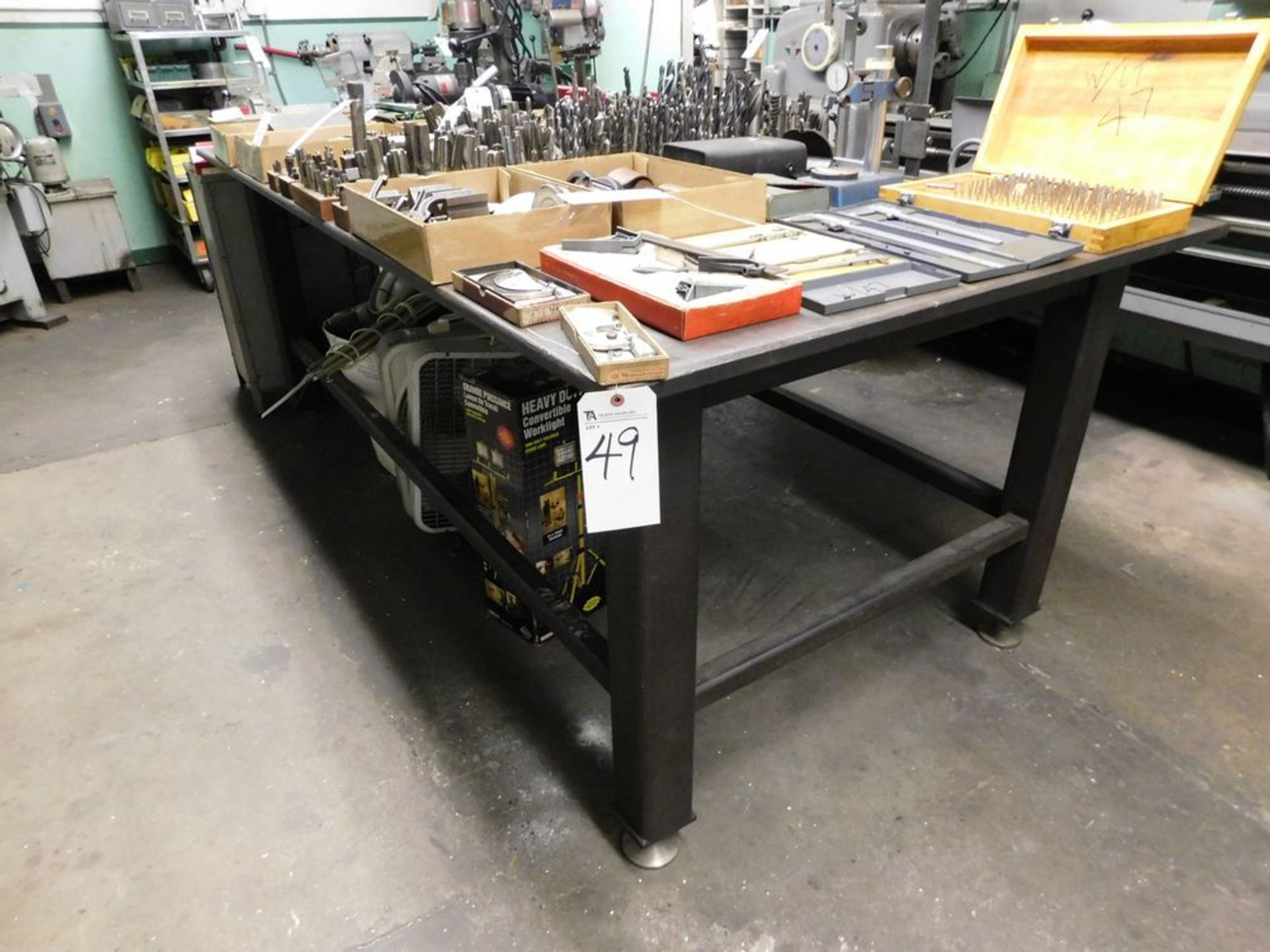 (Lot) 51" x 96" x 38" Tall Heavy Duty Welding Table (No Contents)