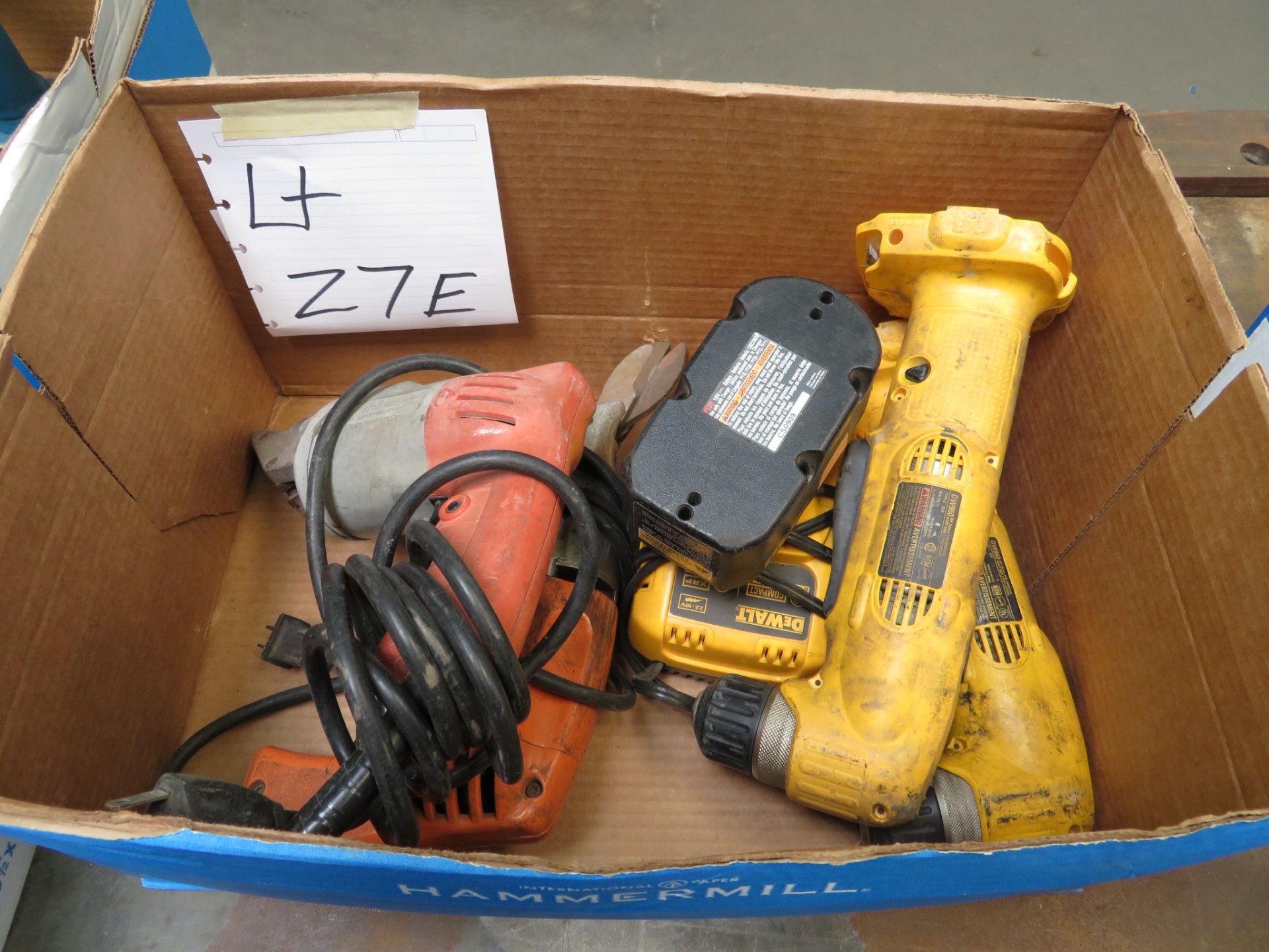 (Lot) Assorted Hand Tools (DeWalt Right Angle Drill, & Milwaukee Double Cut Hand Drills)