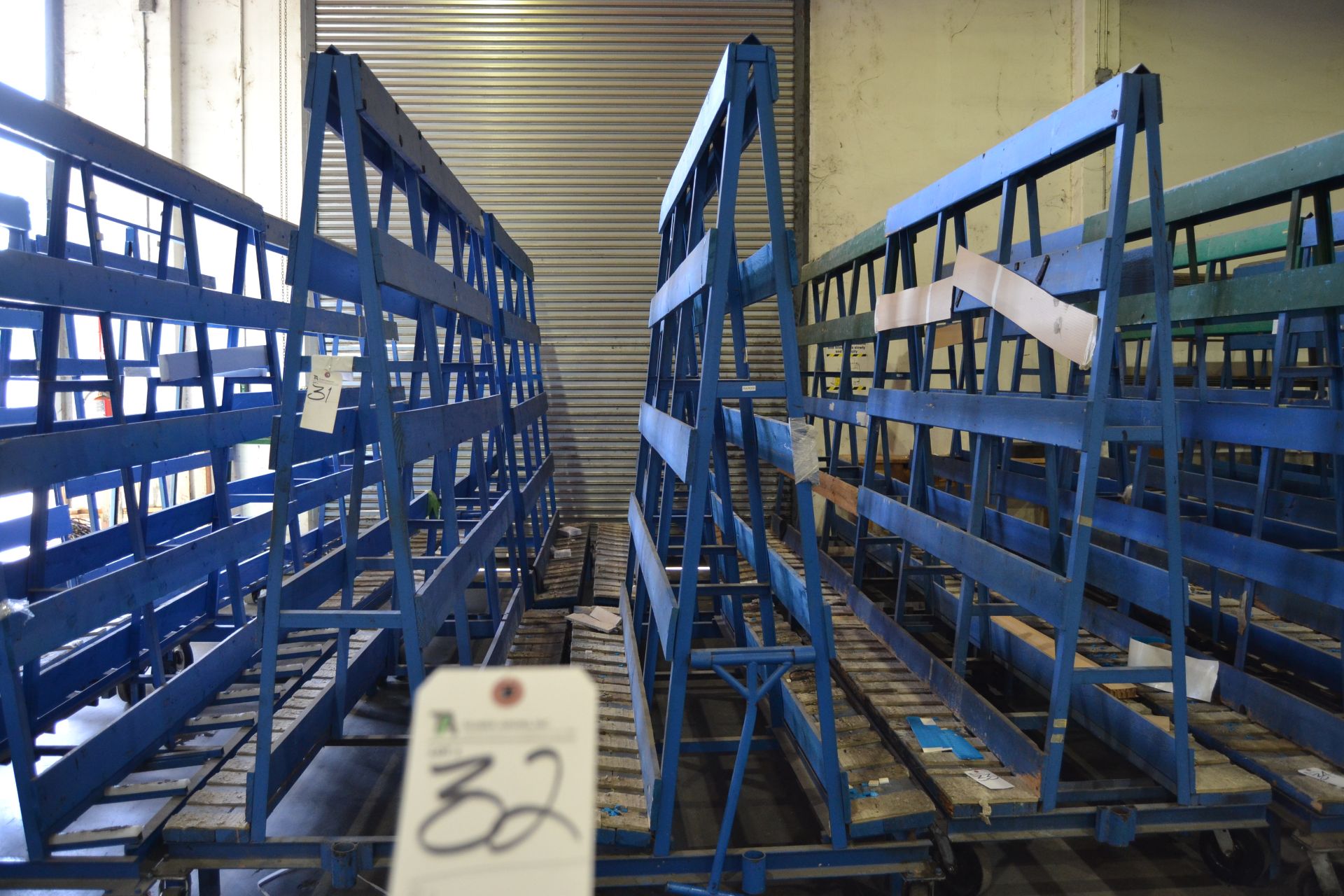 A-Frame Glass Carts w/ Heavy Duty Casters 96"W x 94"T