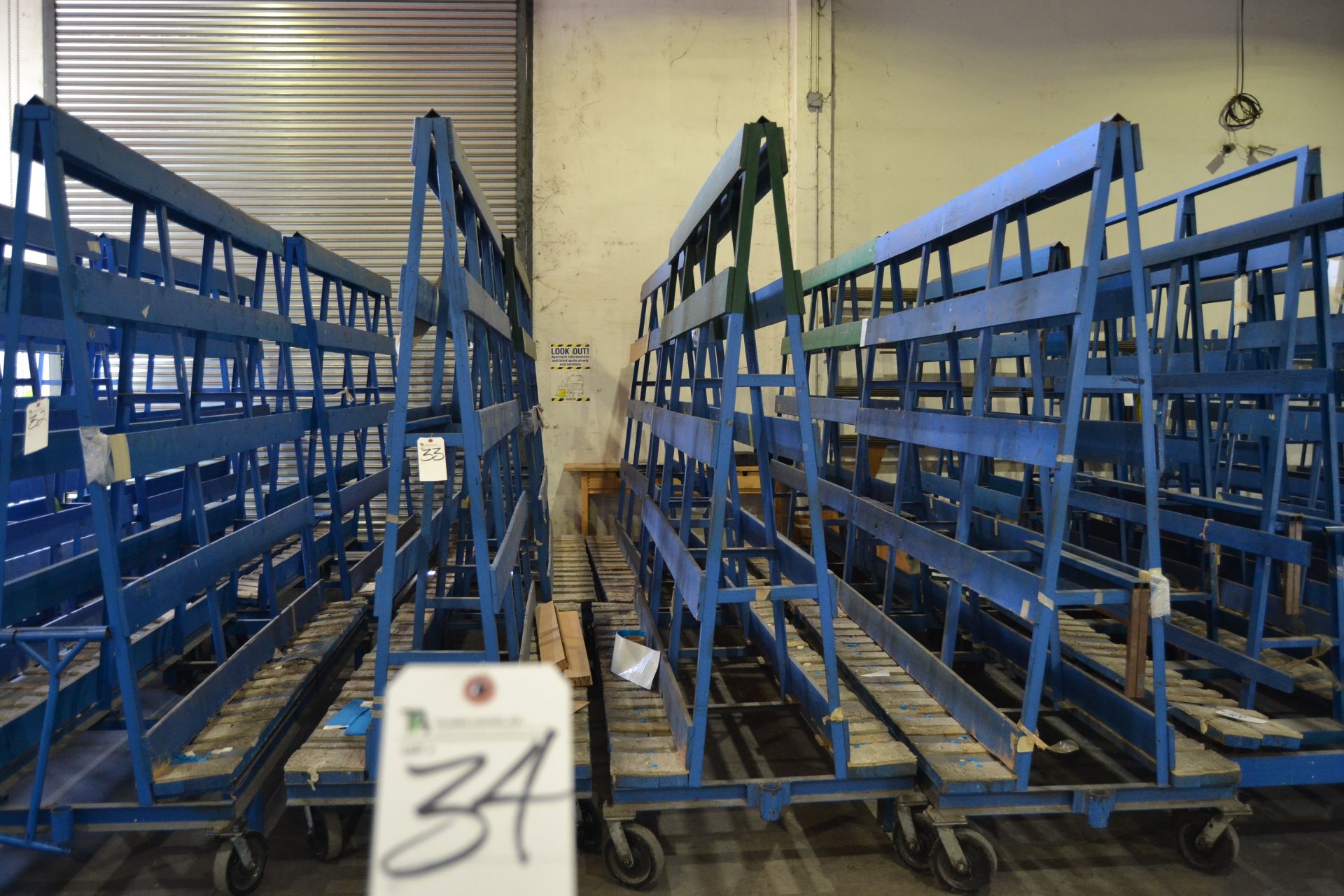 A-Frame Glass Carts w/ Heavy Duty Casters 96"W x 94"T