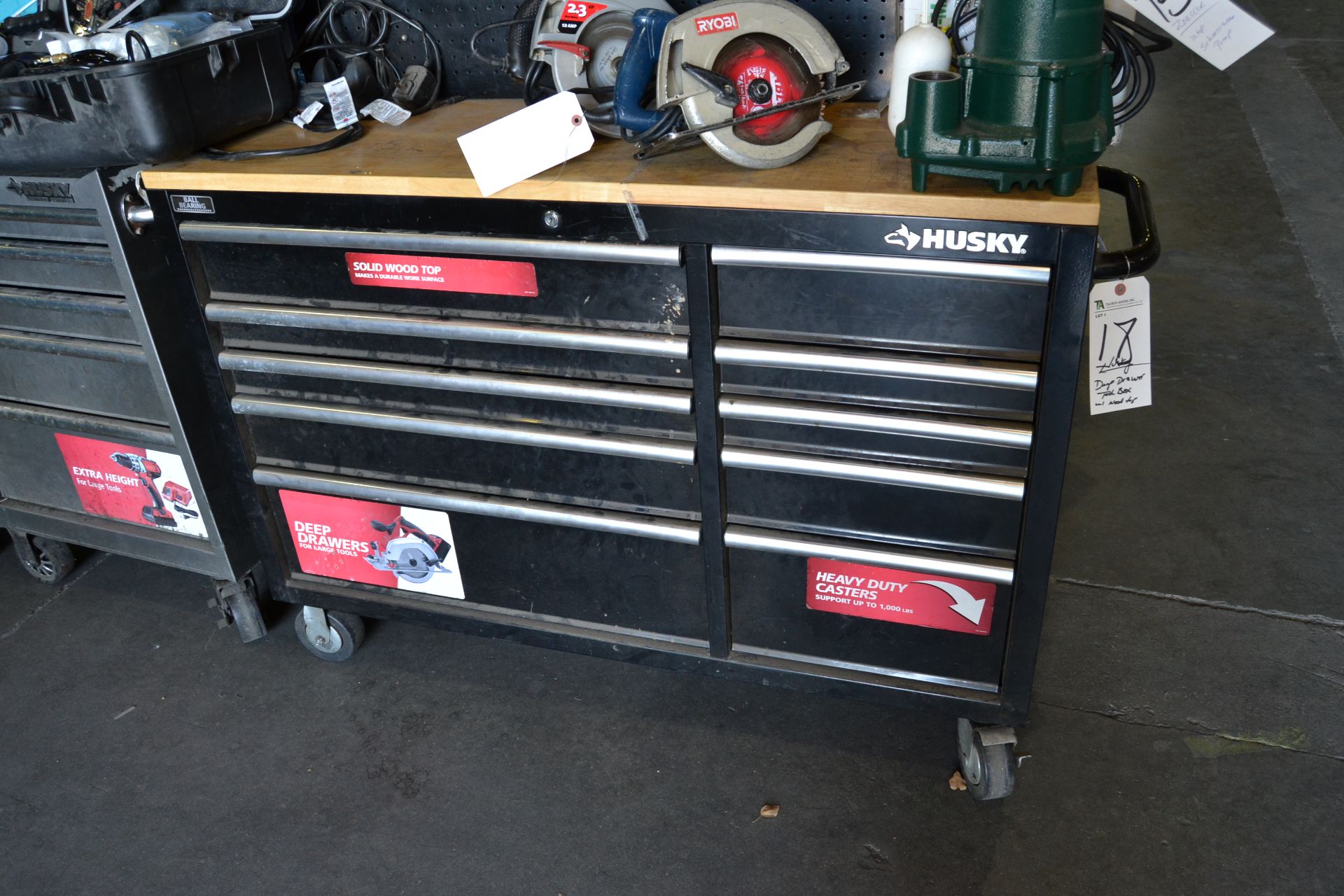 (Lot) Husky Desk Drawer Tool Box w/ Hard Top