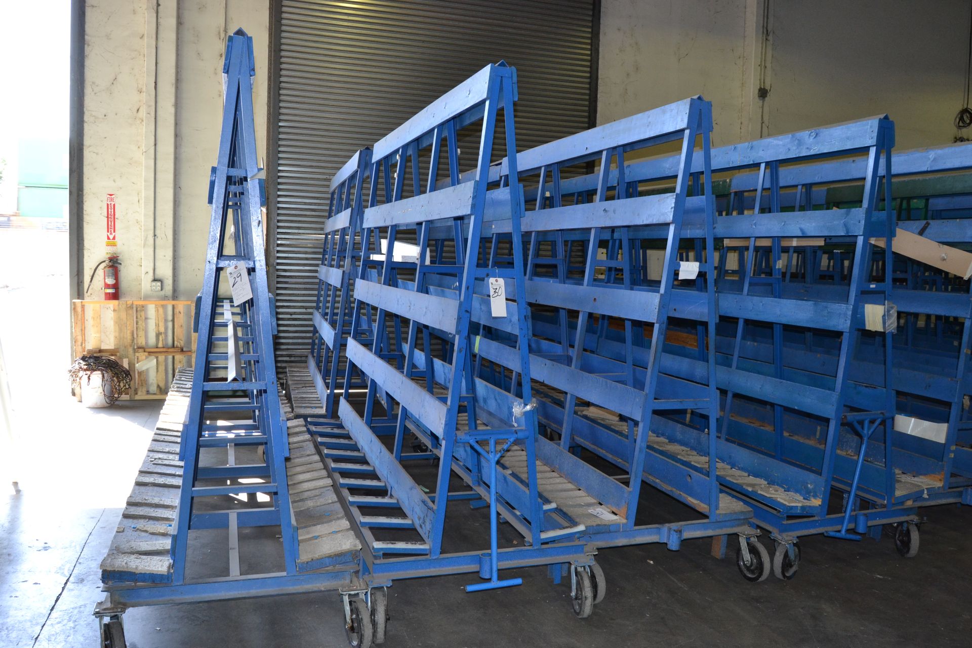 A-Frame Glass Carts w/ Heavy Duty Casters 96"W x 94"T