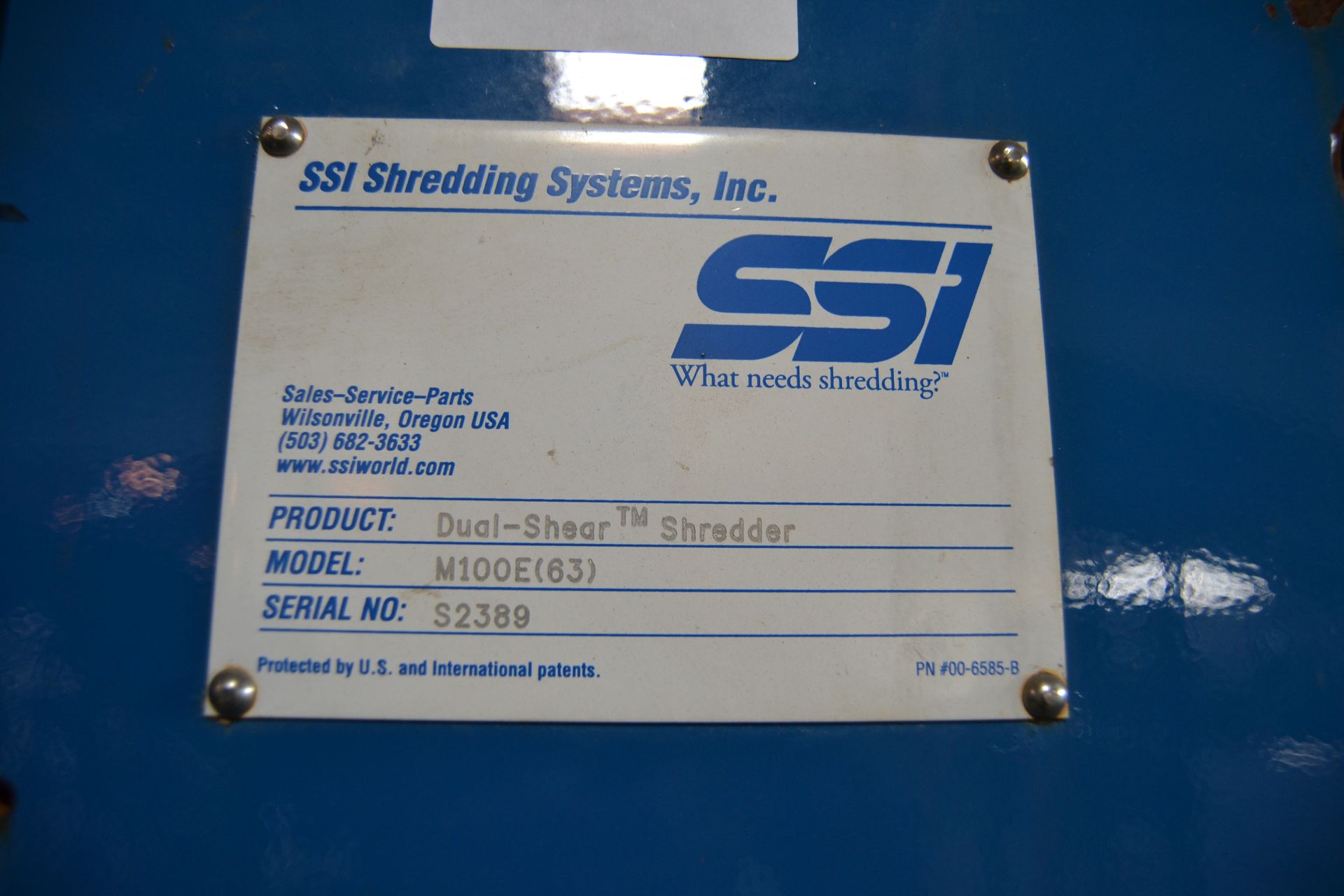 SSI mod. M100E(63) Dual Shear Shredder - Image 4 of 4