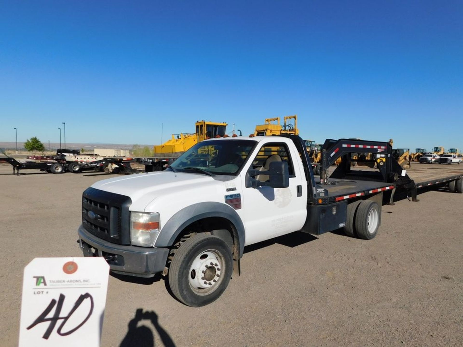 (2008) Ford F-550 Super Duty 6.4L, V-8 Power Diesel Stroke Dolly Flatbed Truck, 11' Bed w/ Tow