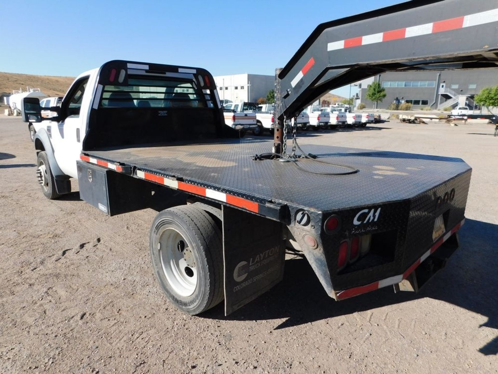 (2008) Ford F-550 Super Duty 6.4L, V-8 Power Diesel Stroke Dolly Flatbed Truck, 11' Bed w/ Tow - Image 3 of 6