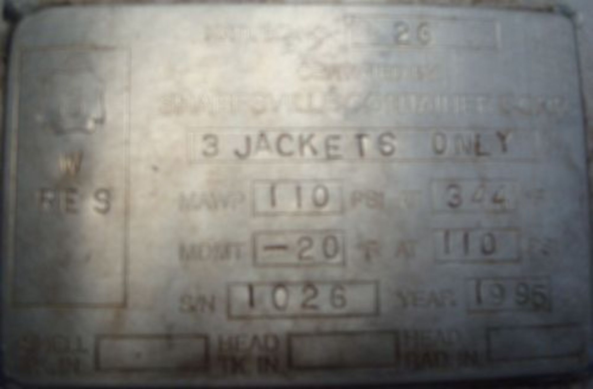 600 gallon Sharpsville stainless steel multiple jacket mixing tank - Image 7 of 7