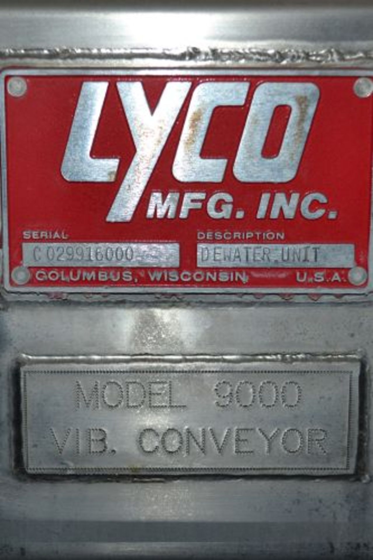 24" wide x 9' long Lyco model 9000 stainless steel shaker deck - Image 5 of 5