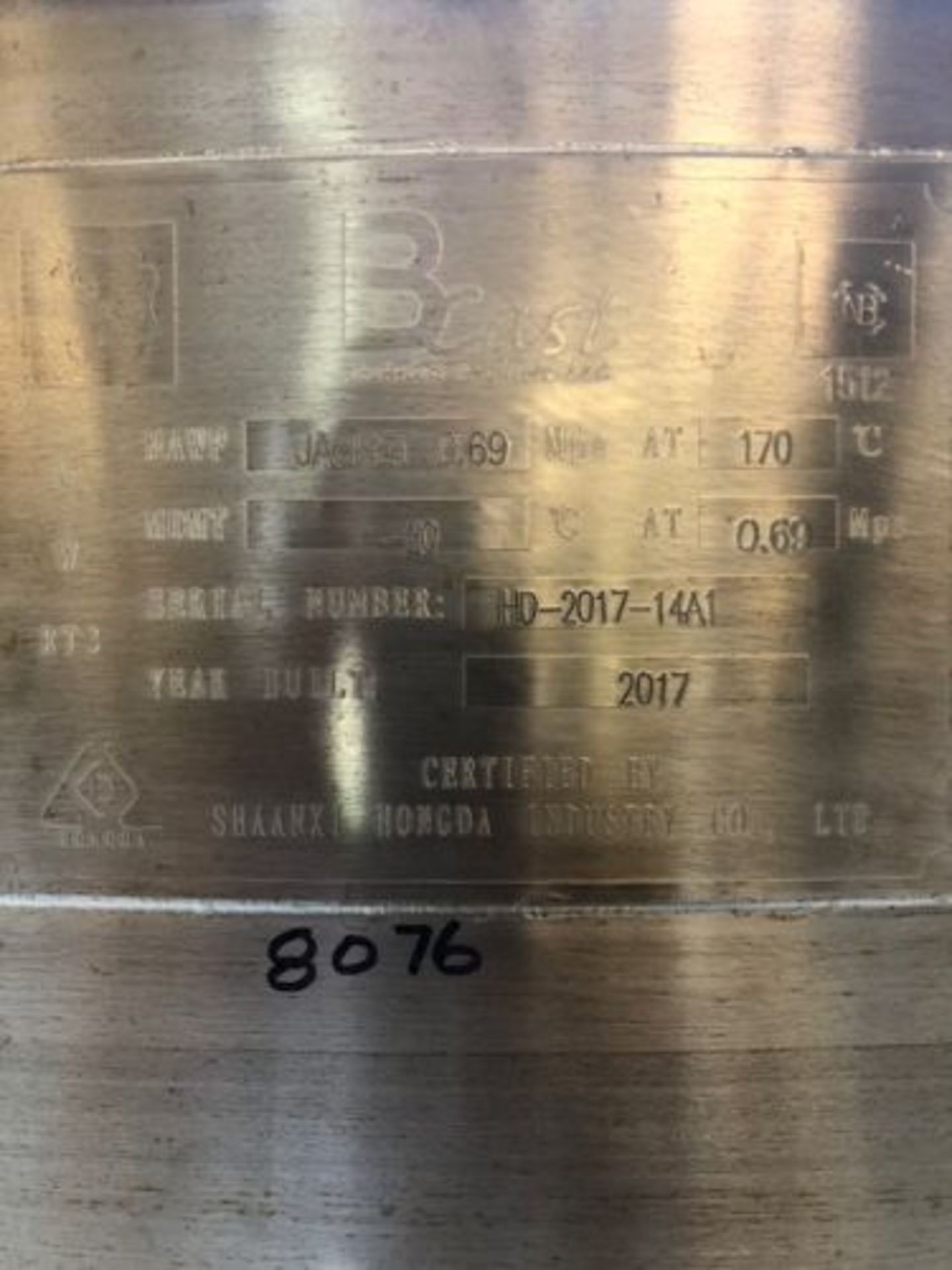 400 gallon BCast stainless steel steam jacketed kettle - Image 2 of 4