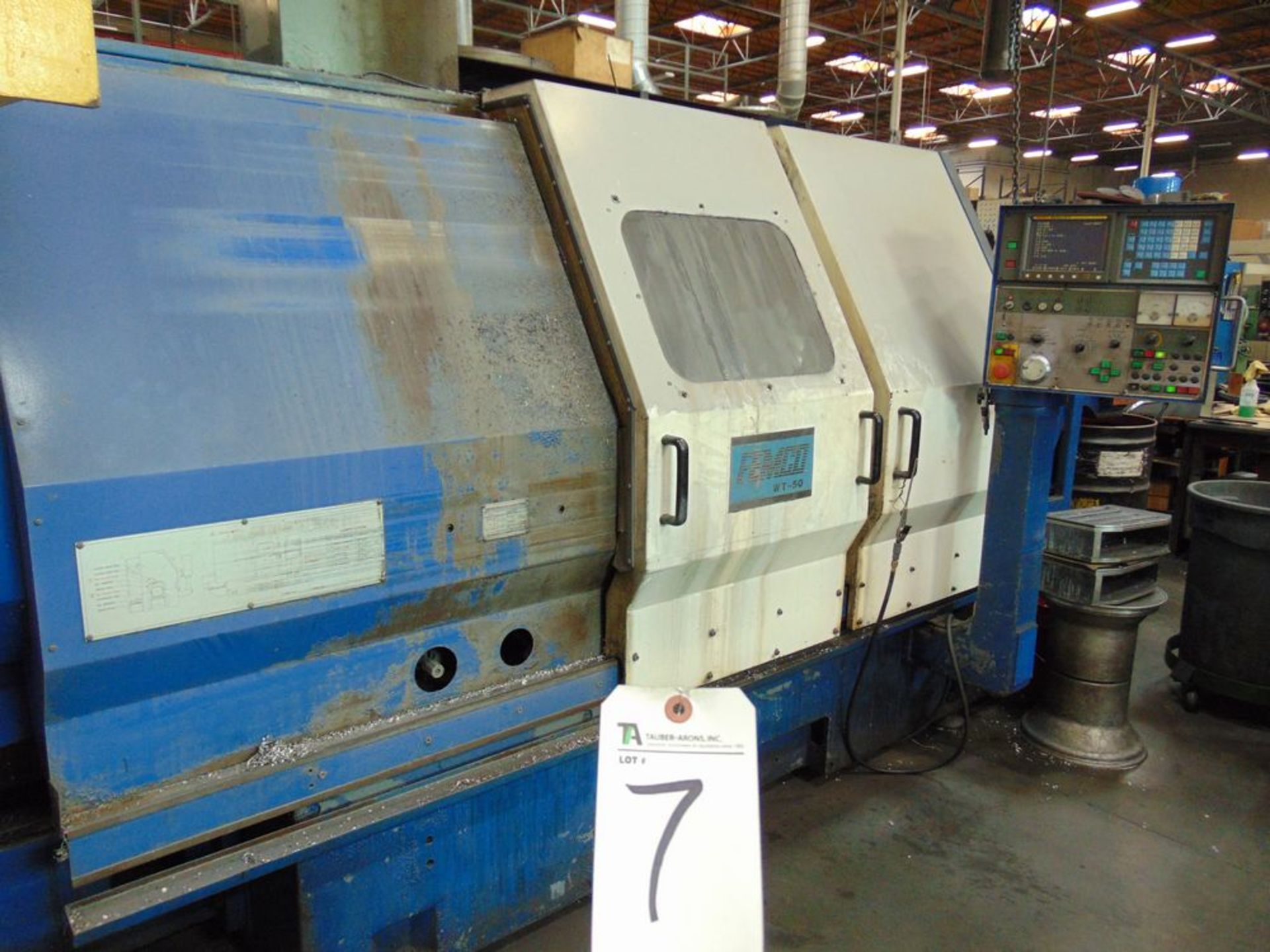 Femco mod. WT-50, CNC Turning Center w/ Fanuc Series OT Controls, 12-Post Turret (No Chuck); S/N n/