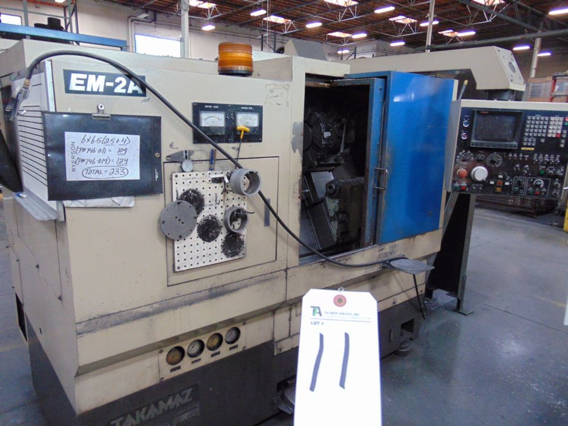 Takamatsu mod. EM-2A, CNC Turning Center w/ Fanuc System 10-T Controls; S/N 85012503