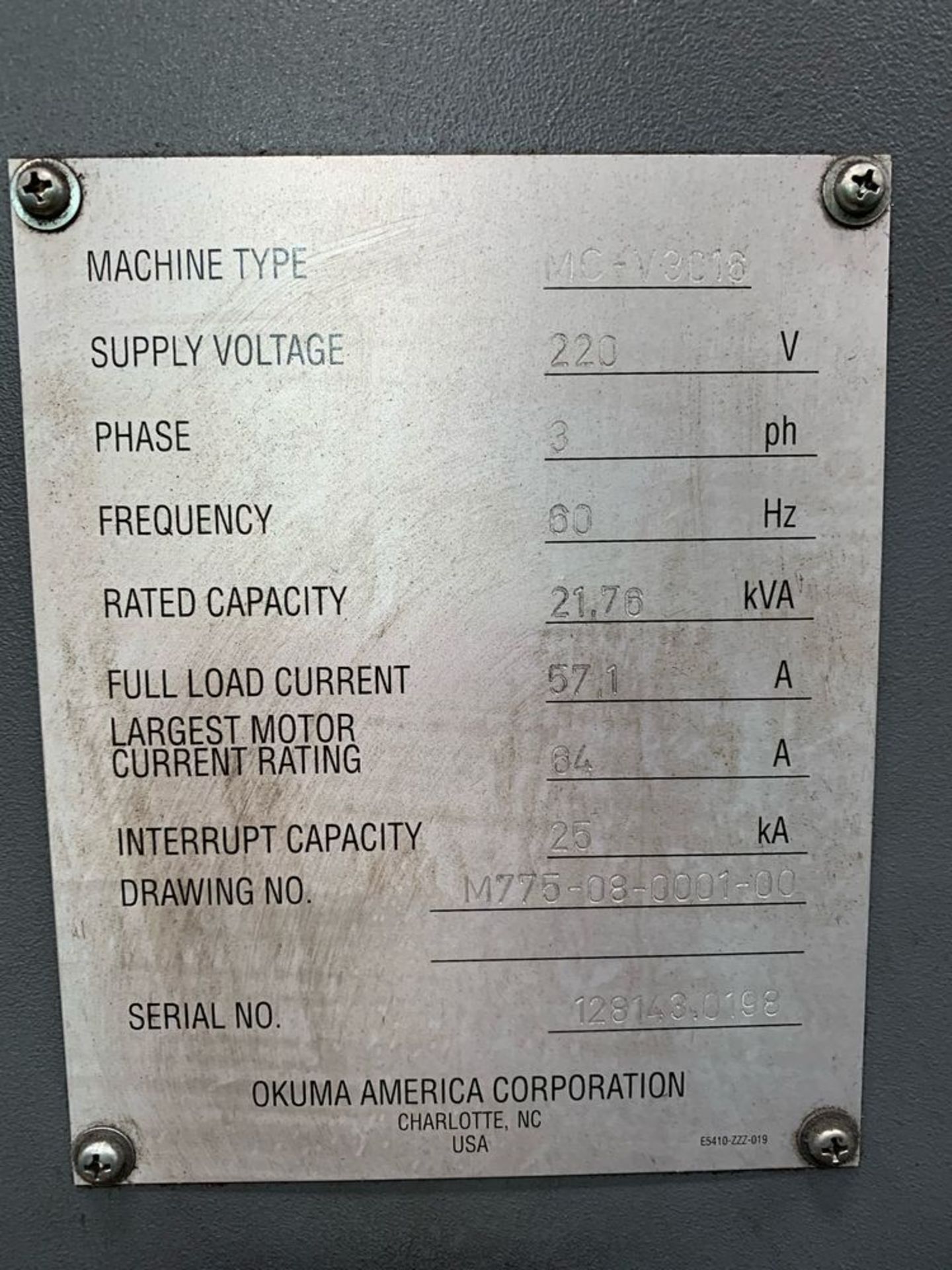 2006 Okuma mod. MC-V3016 Vertical Mach. CTR. W/ Okuma OSP-P200M CNC Controls - Image 5 of 5