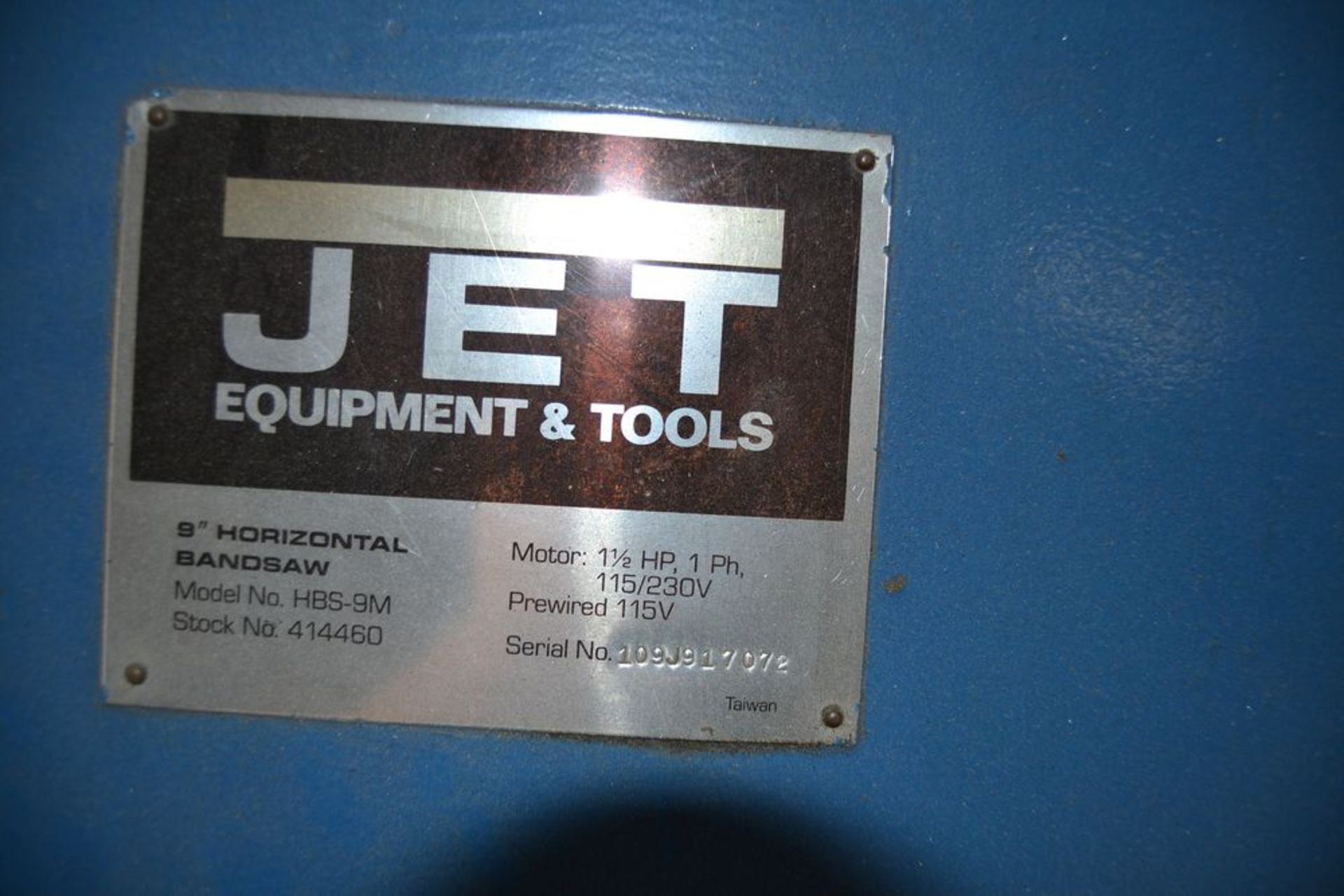 Jet mod. HBS-9M, 9" 1.5hp Horizontal Band - Image 2 of 2