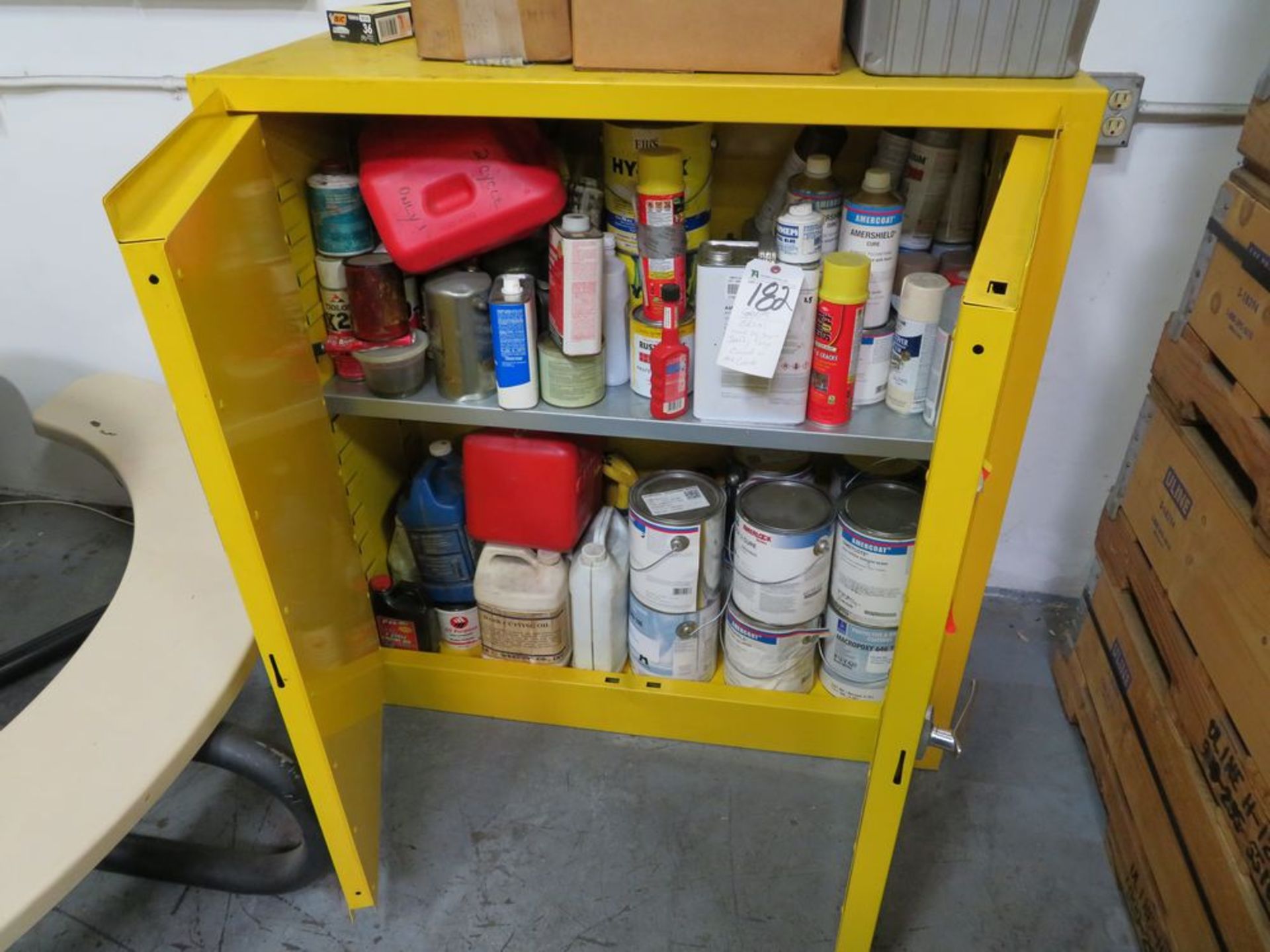 Global Edsal mod. SC300F Safety Storage Cabinet w/ Misc. Contents