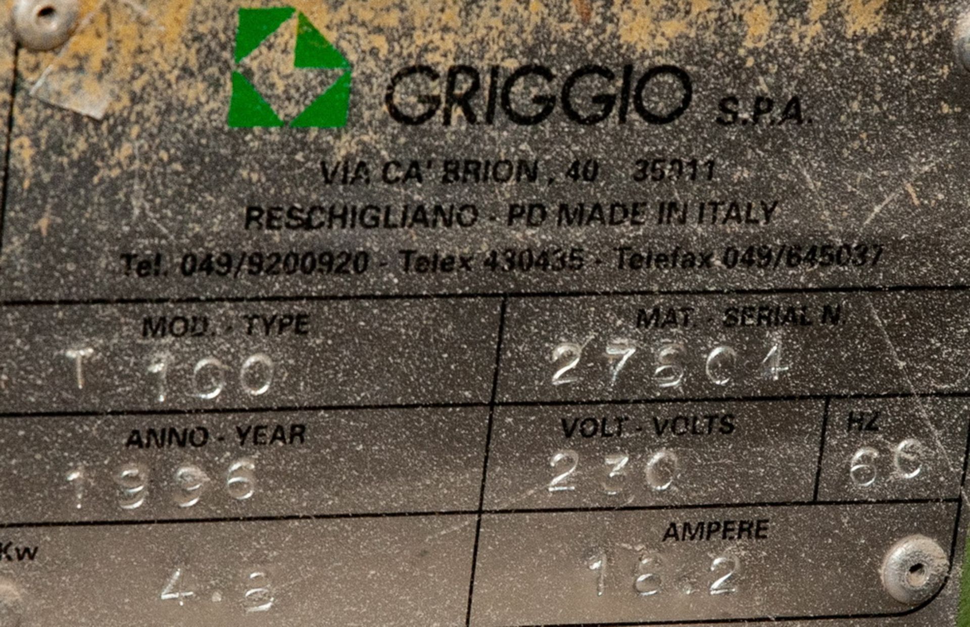 Griggio T100 Shaper, 230v, w/Powermatic PH 43 Roll Feed s/n 27804 - Image 2 of 4