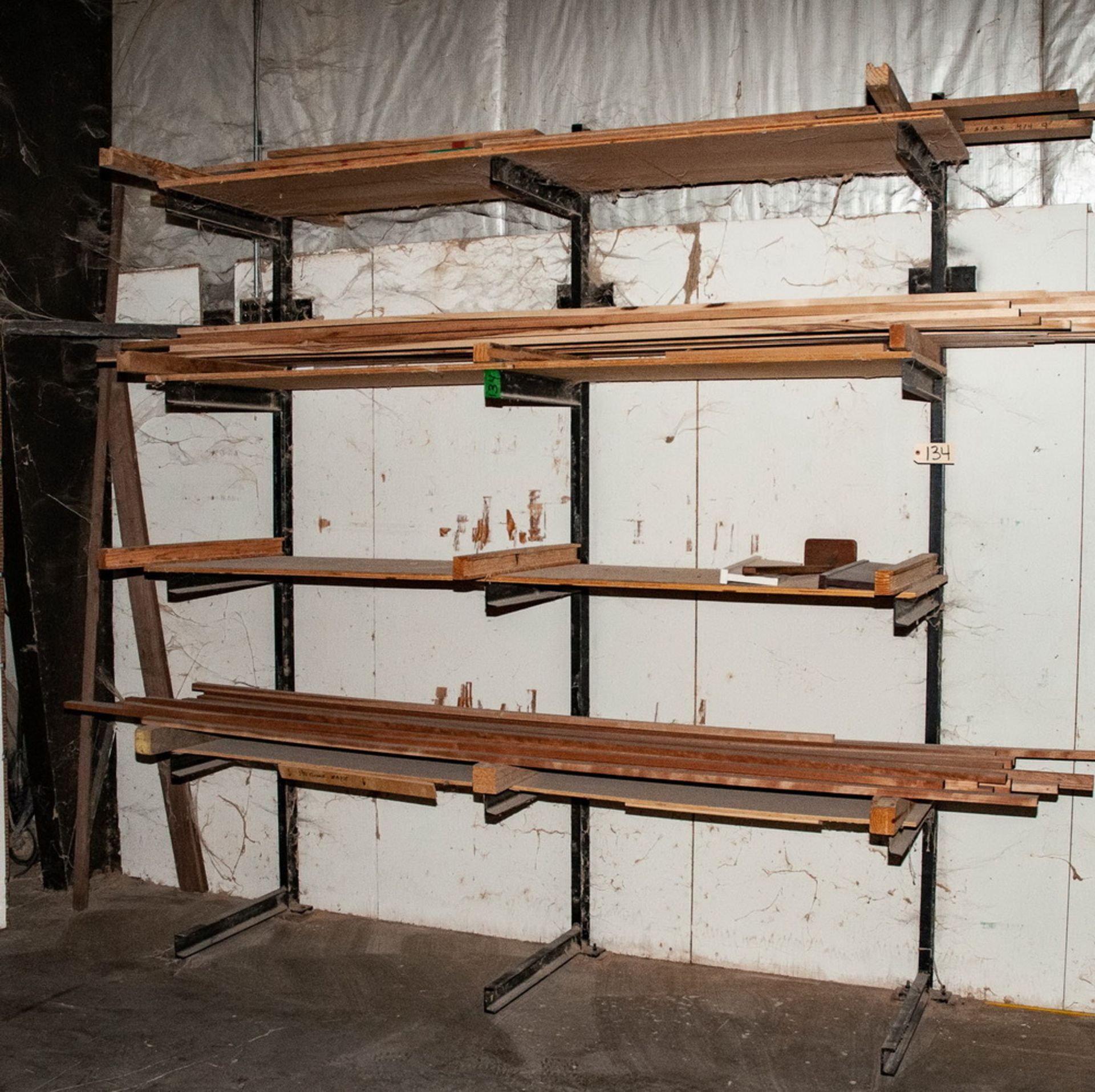 Single Sided Cantilever Rack approx. 9' Tall x 93 Inch Long, 24 Inch Arms, No Contents