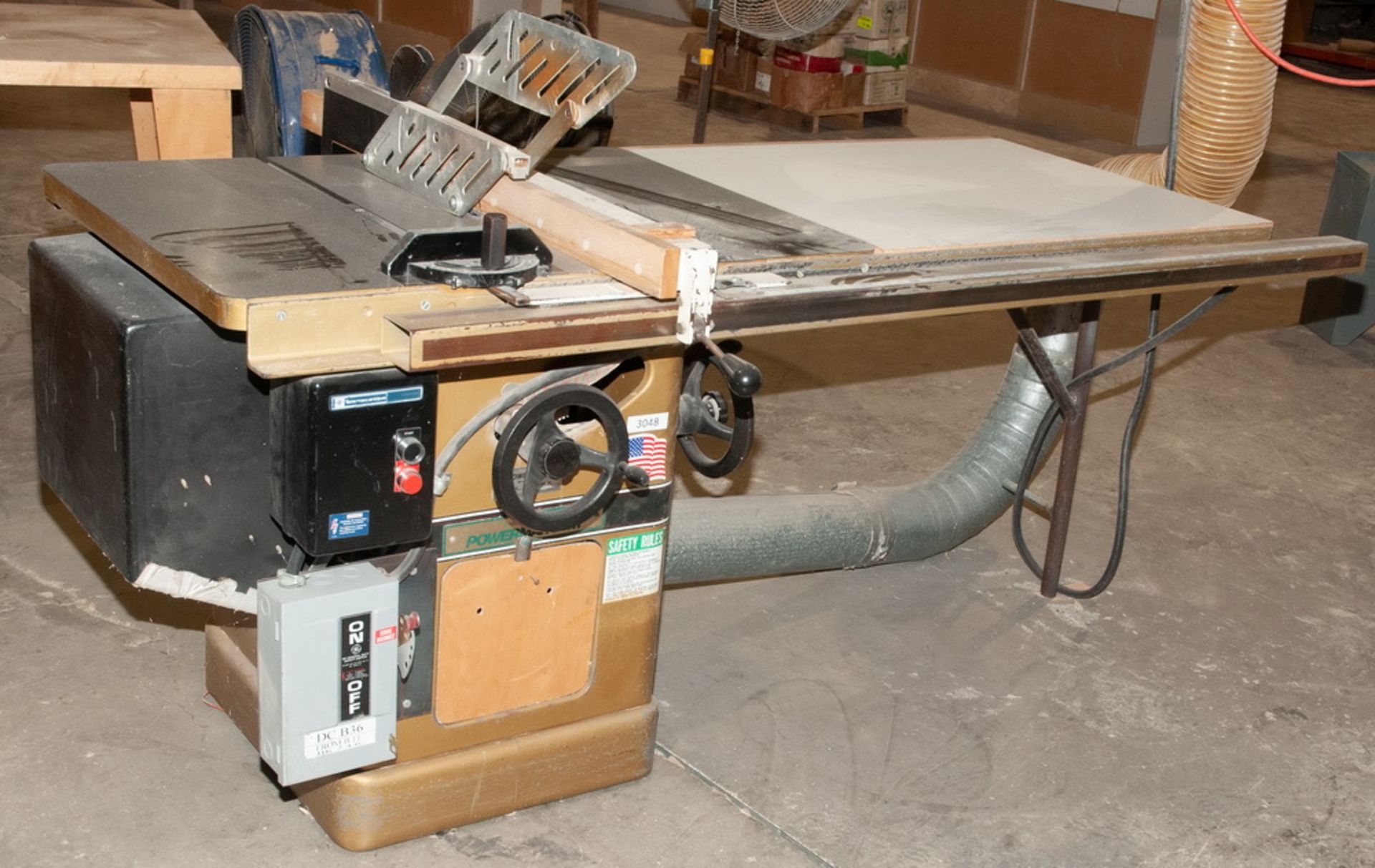 Powermatic Table Saw Model 66, s/n 93662221, Approx. 38 1/2 x 28 Table, w/ 35 x 28 Inch Extension