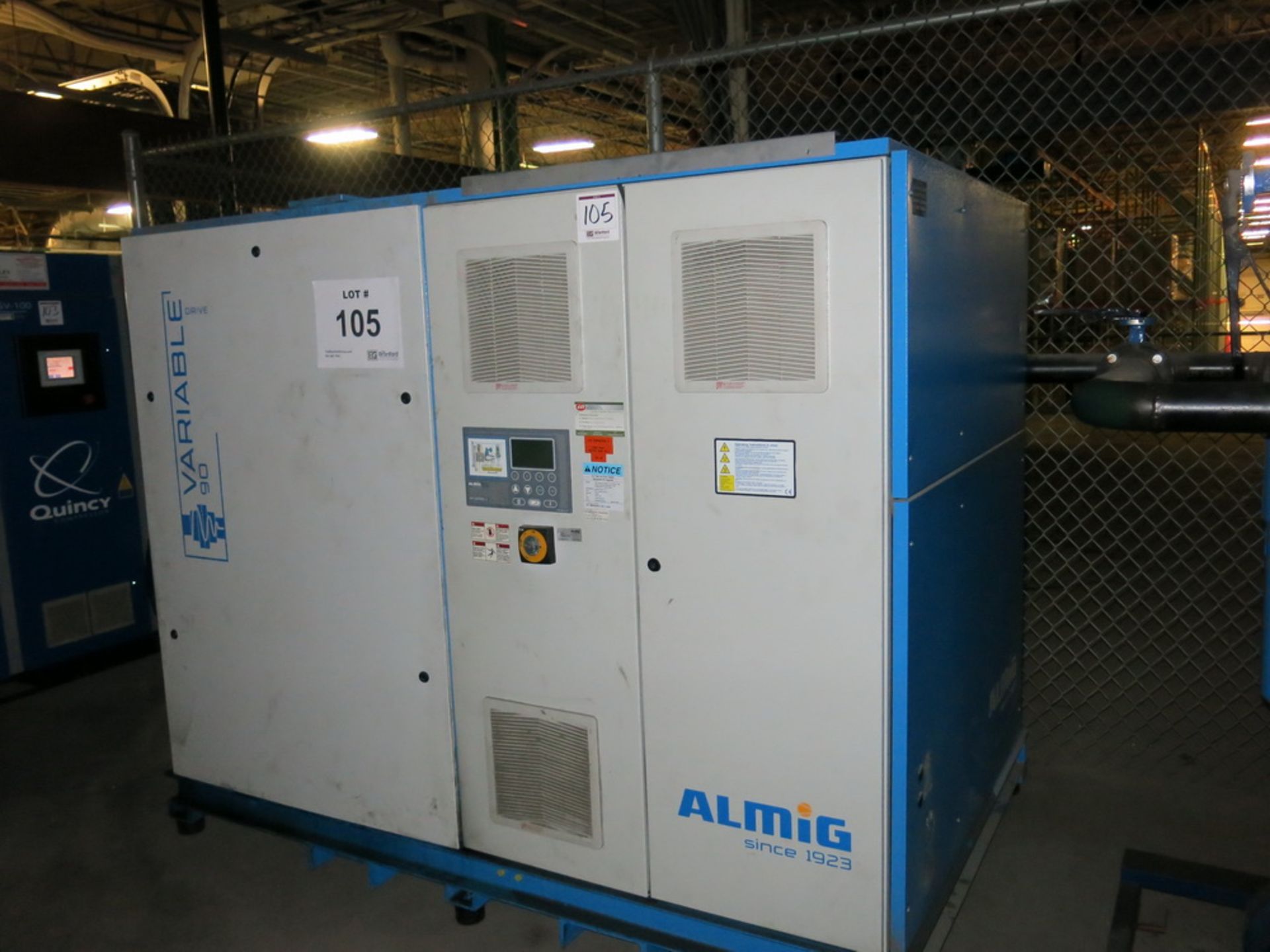 2014 Almig Variable Speed Rotary Screw Air Compressor Model 90/125 - Image 2 of 3