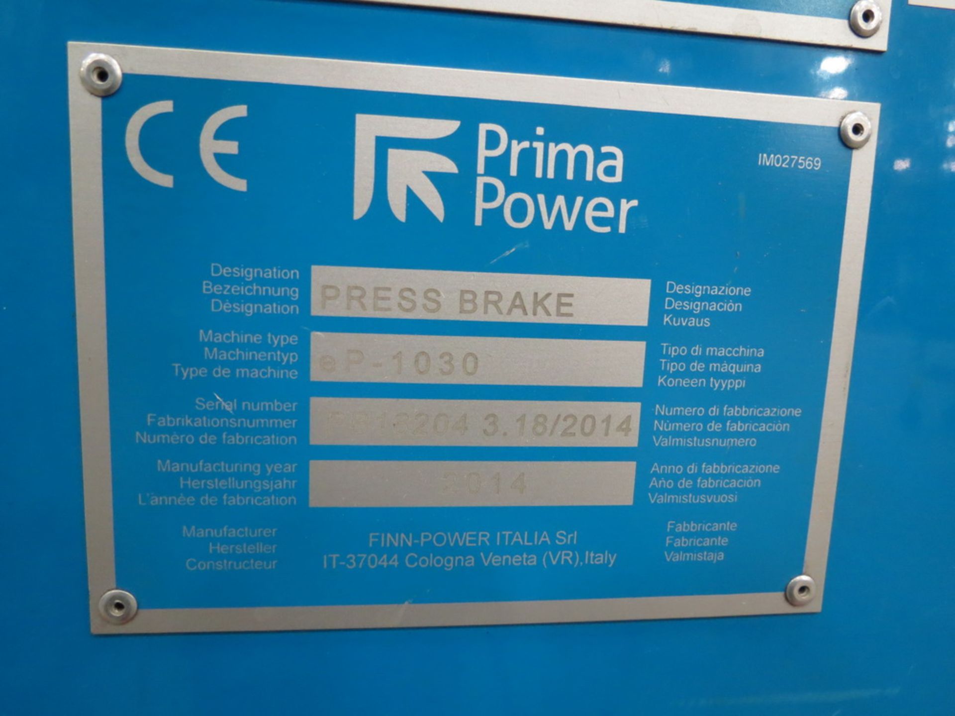 2014 Prima EP1030 3 Meter Electric Servo Press Brake - Image 14 of 14