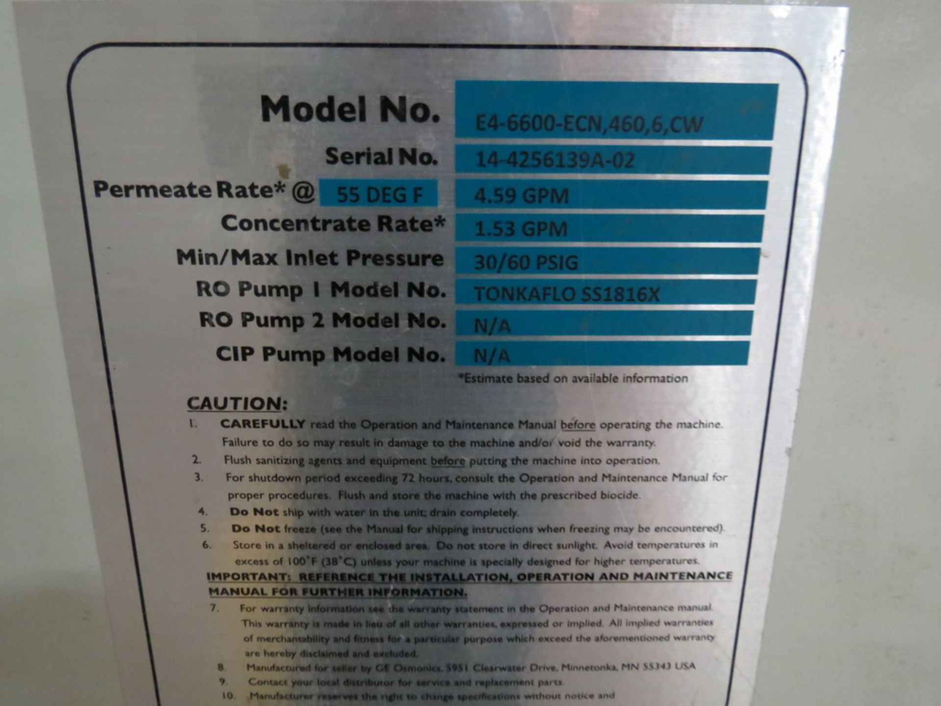 Midwest Finishing Systems (5) Stage Wash System w/GE E4 Reverse Osmosis Unit - Image 15 of 16