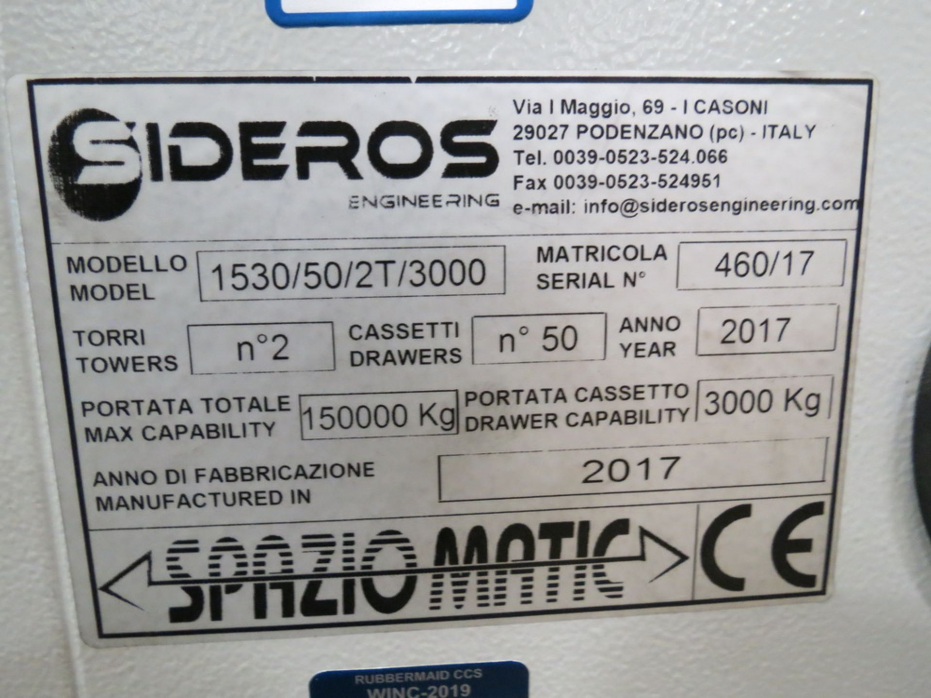 2017 Sideros Spaziomatic Material Storage and Delivery System - Image 10 of 12