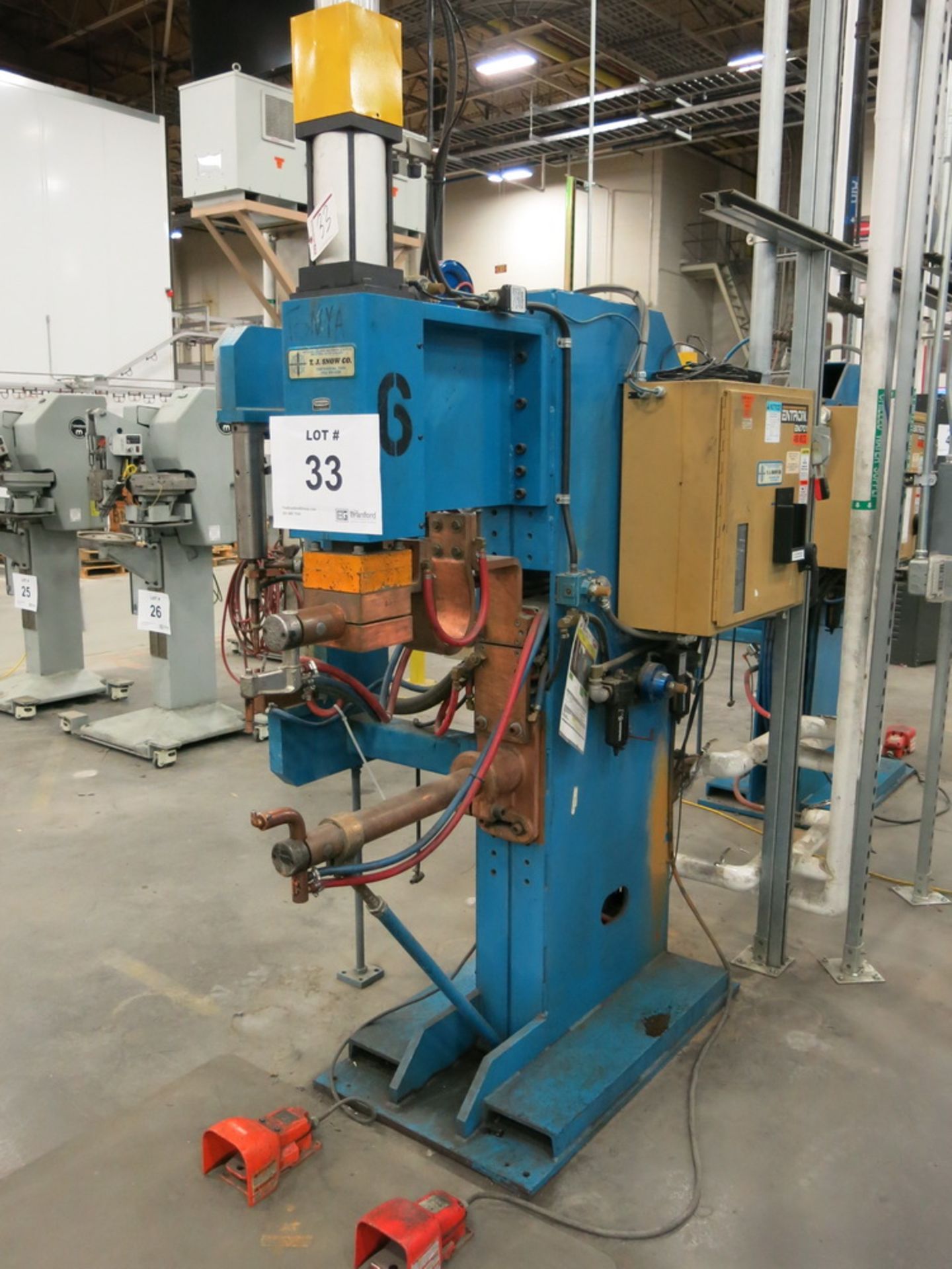 2014 T.J. Snow 100 KVA @ 50 Percent M.F.D.C. Dual Head Spot Welder