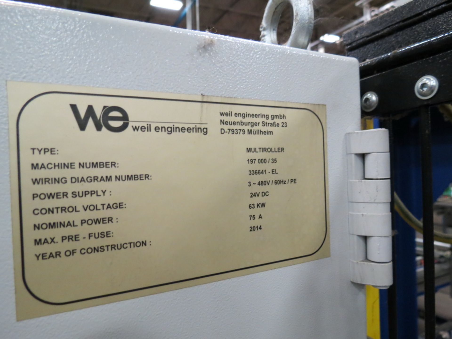 2014 Weil Technology NC Multi-roller 600/1250C Bending Machine - Image 16 of 25